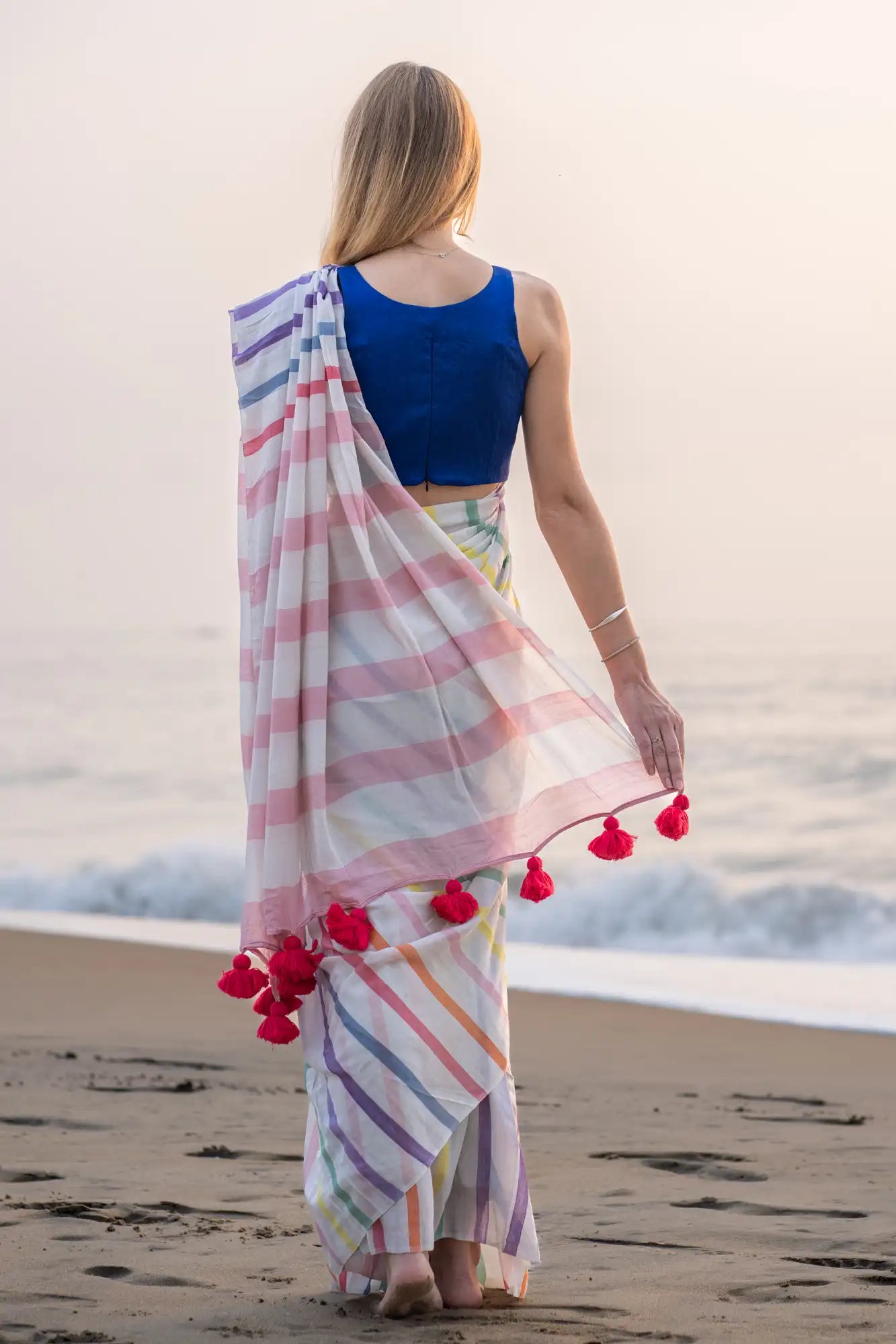 Heavenly Hues Stripe Saree
