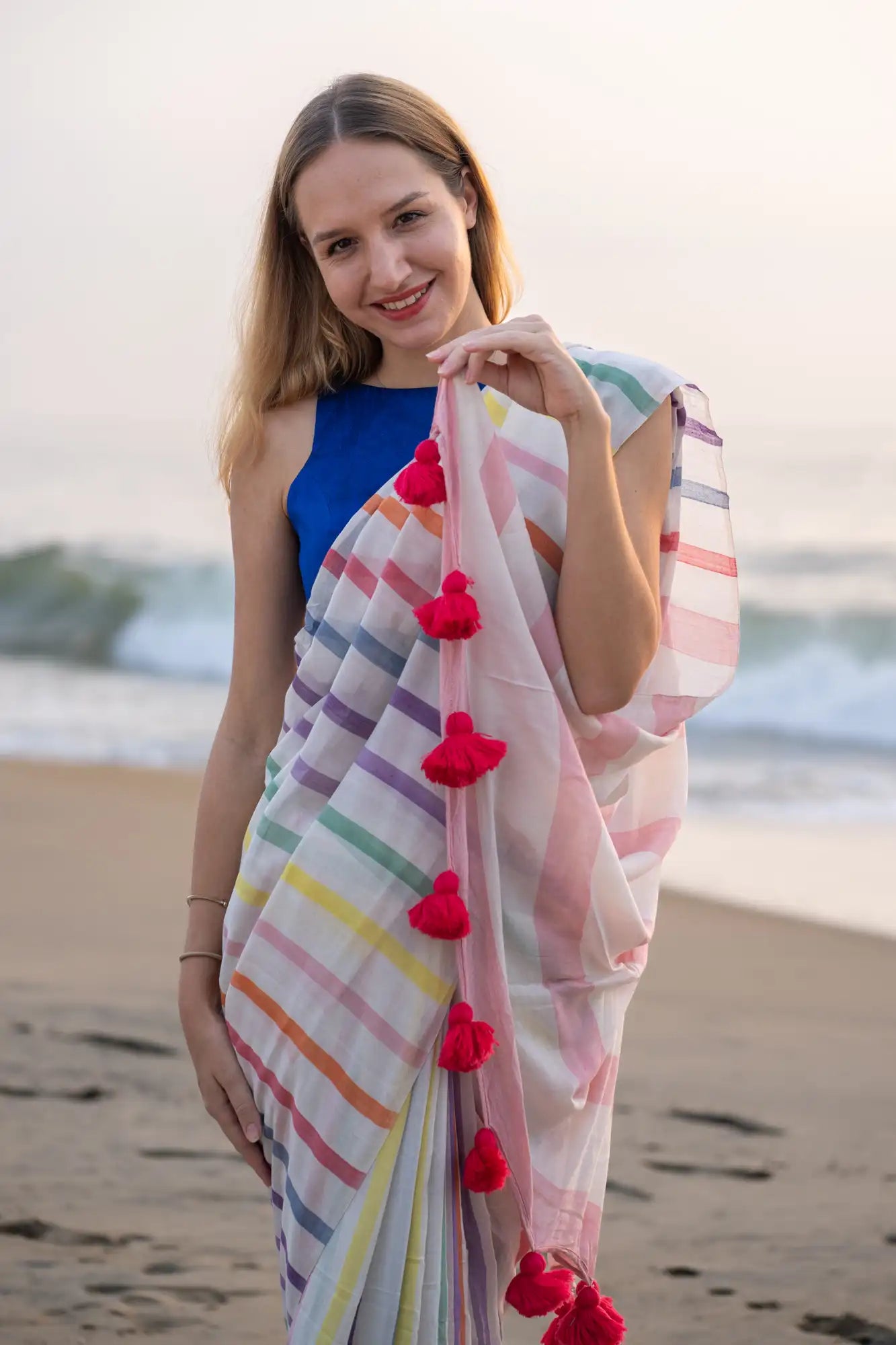 Heavenly Hues Stripe Saree
