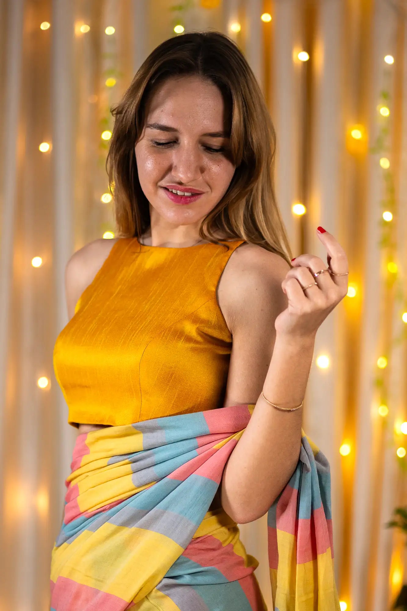 Sun Lit Halter Neck Blouse
