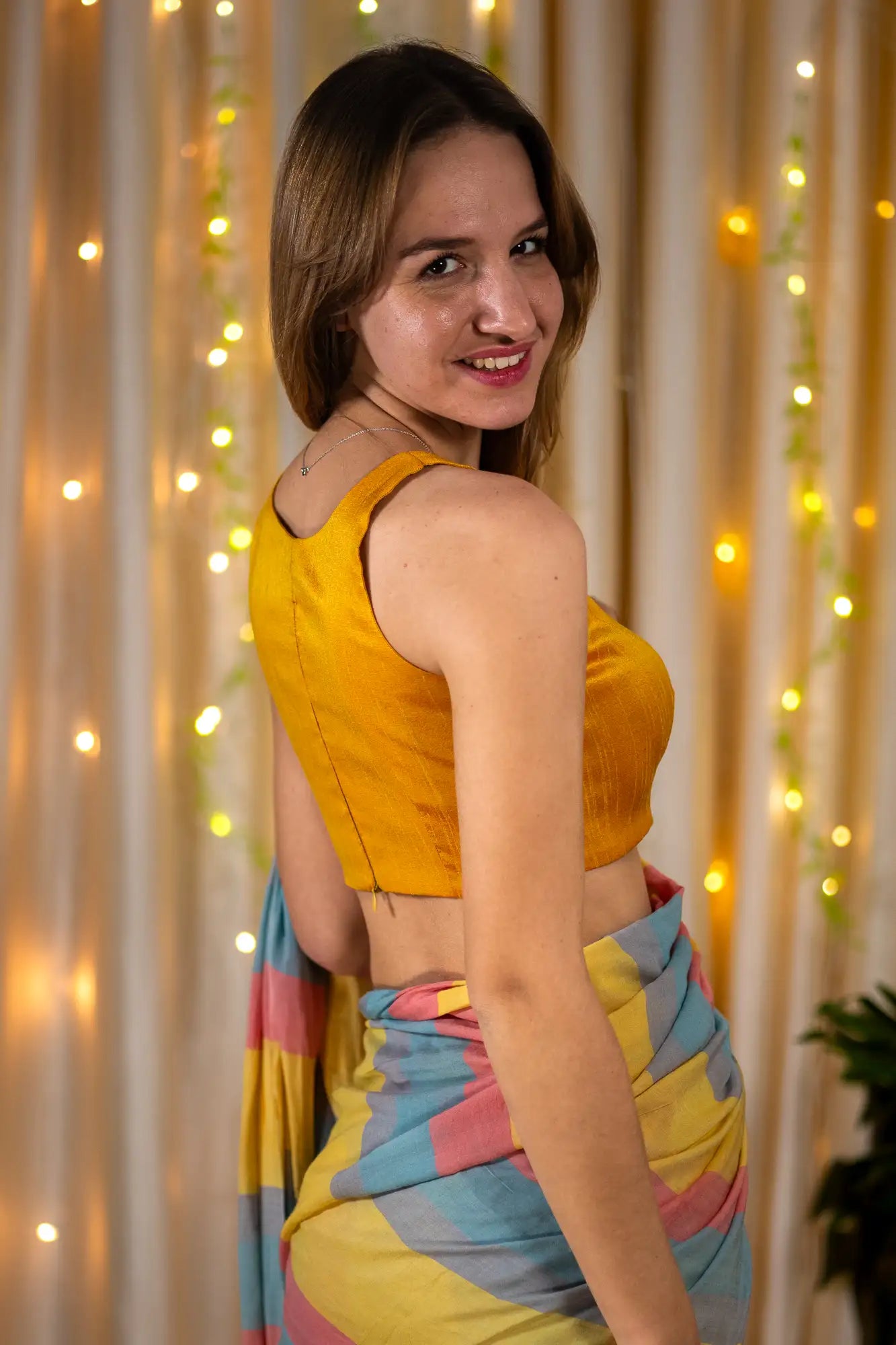 Sun Lit Halter Neck Blouse
