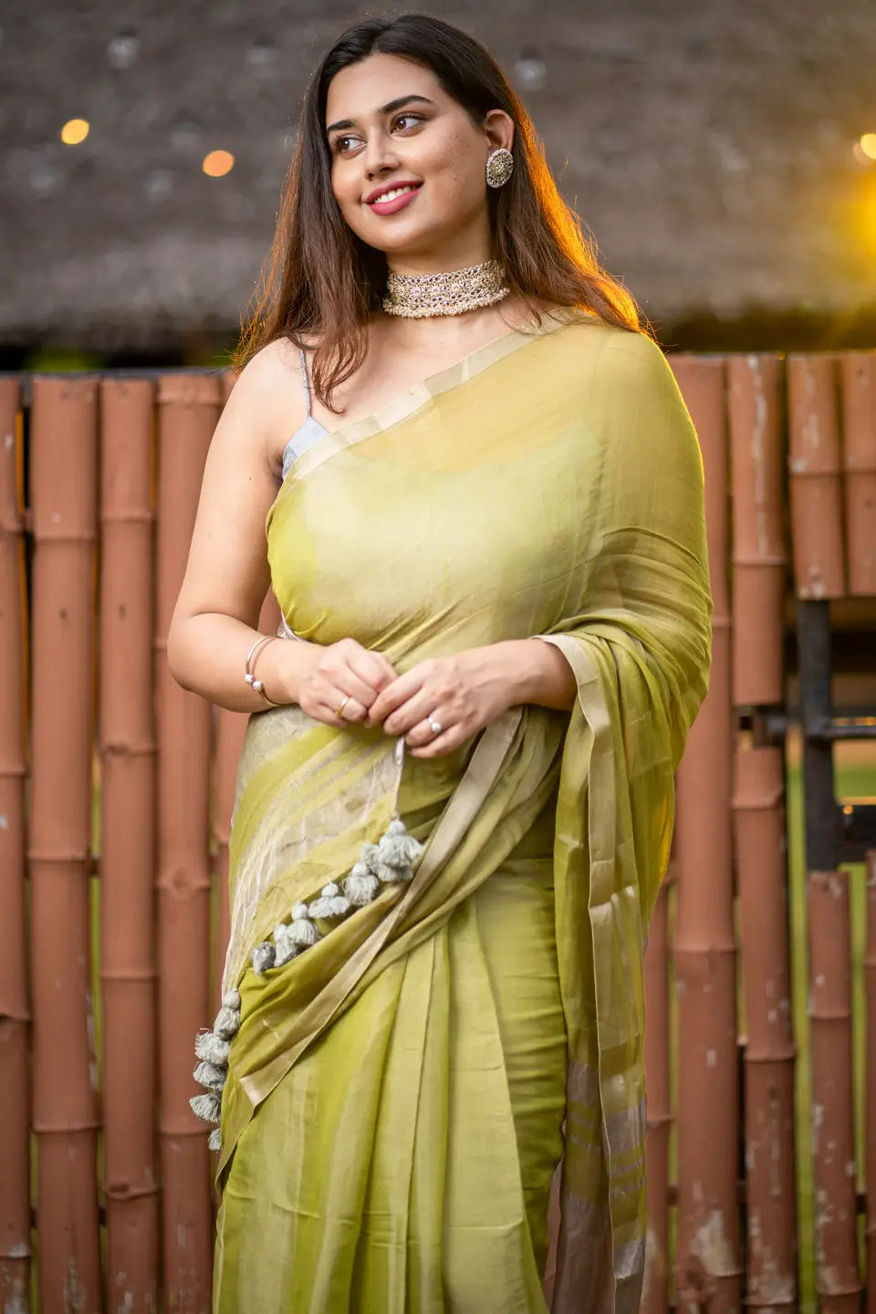 Olive-Green-With-Silver-Zari-I-Love-Sarees