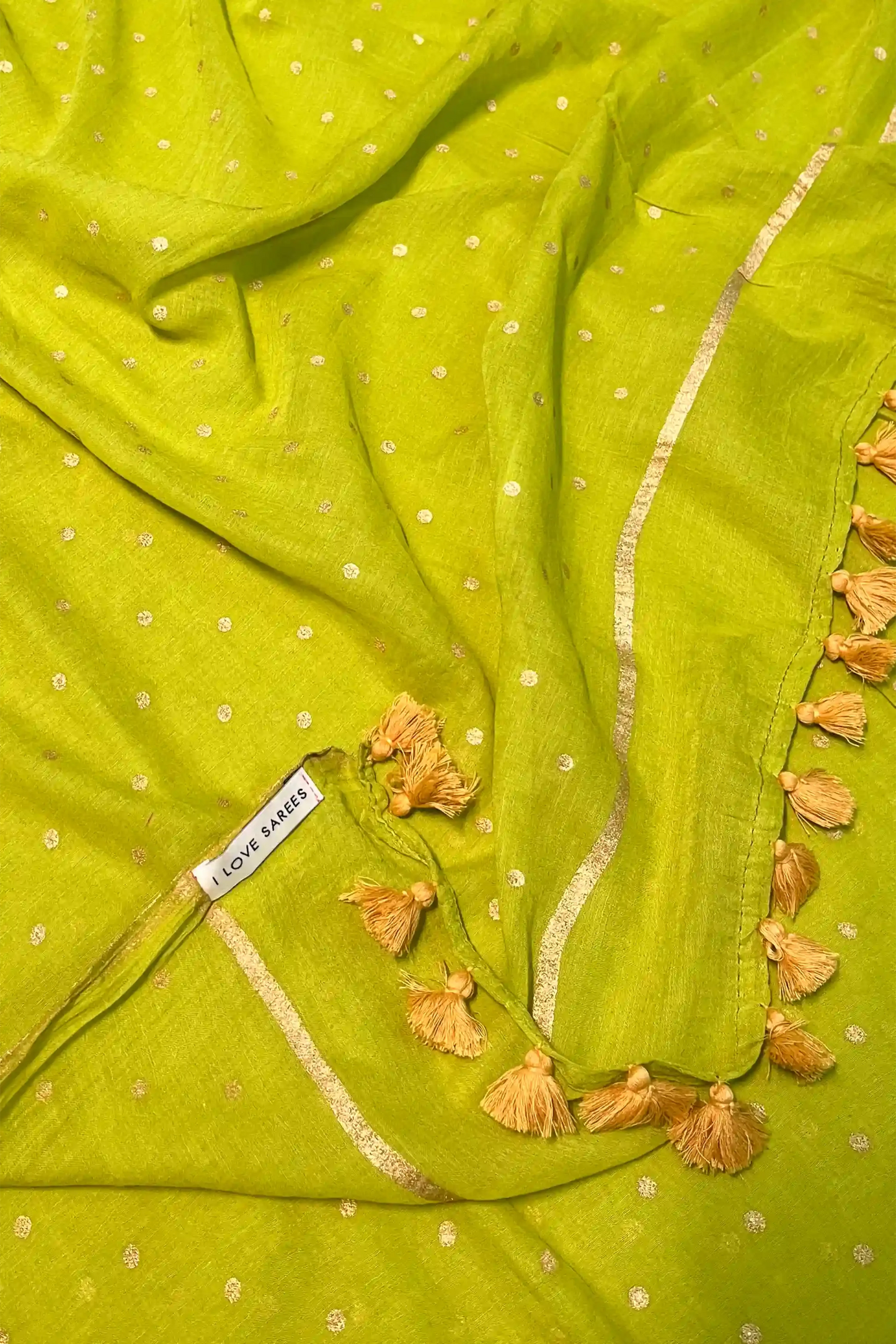 Harita Glow Gold Block Print Cotton Saree