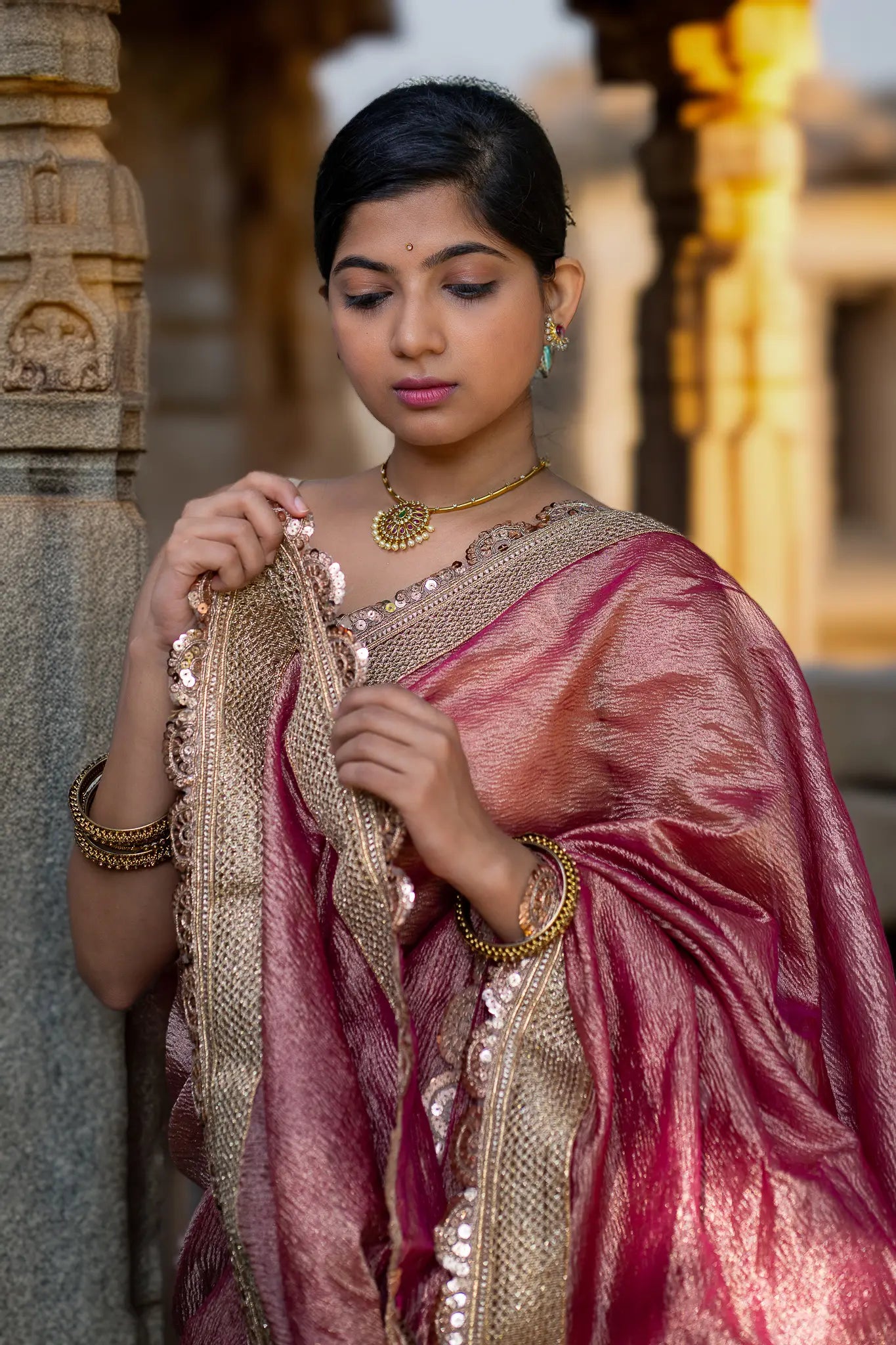 Perfect Pick Crushed Tissue Banarasi Saree