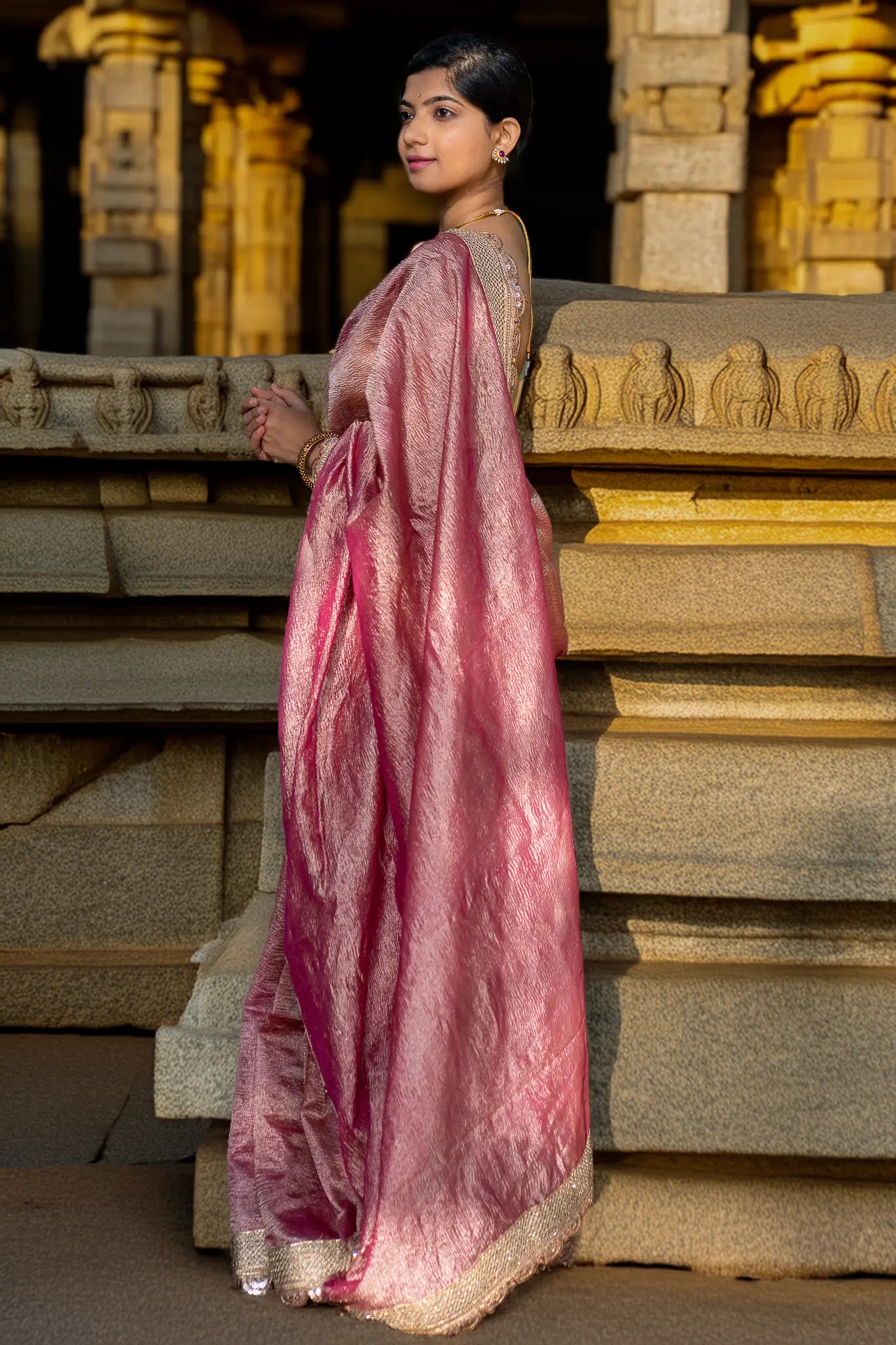 Perfect Pick Crushed Tissue Banarasi Saree