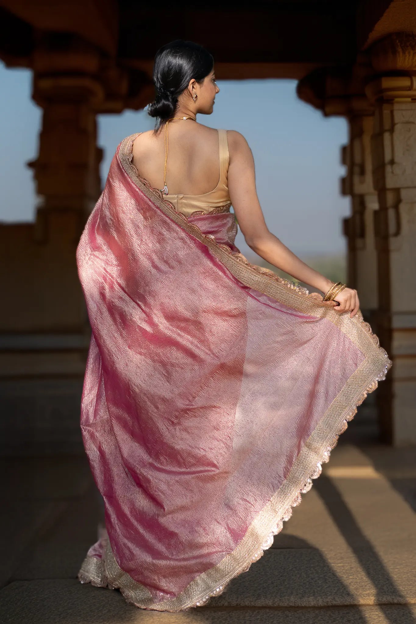 Perfect Pick Crushed Tissue Banarasi Saree