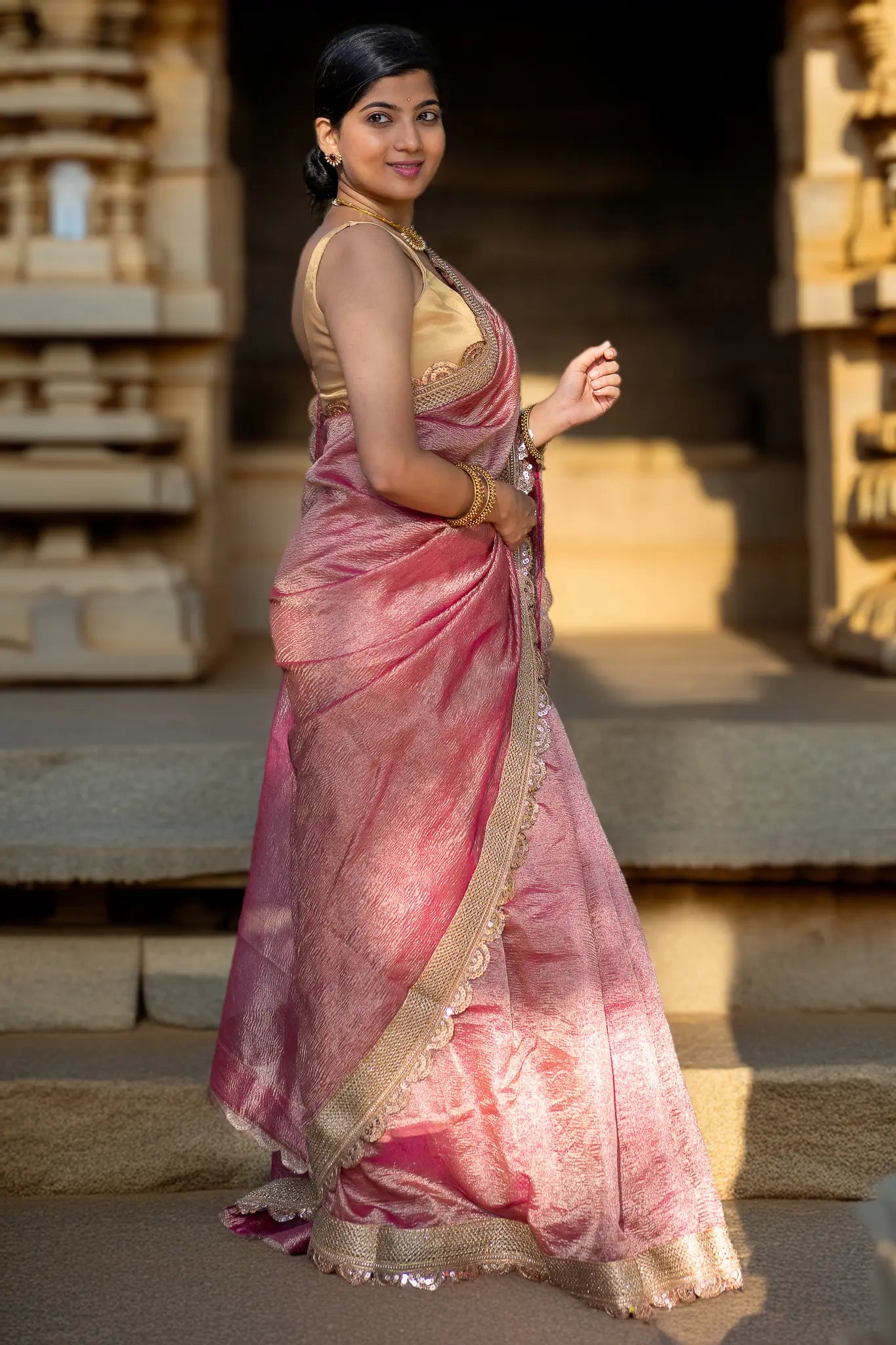 Perfect Pick Crushed Tissue Banarasi Saree
