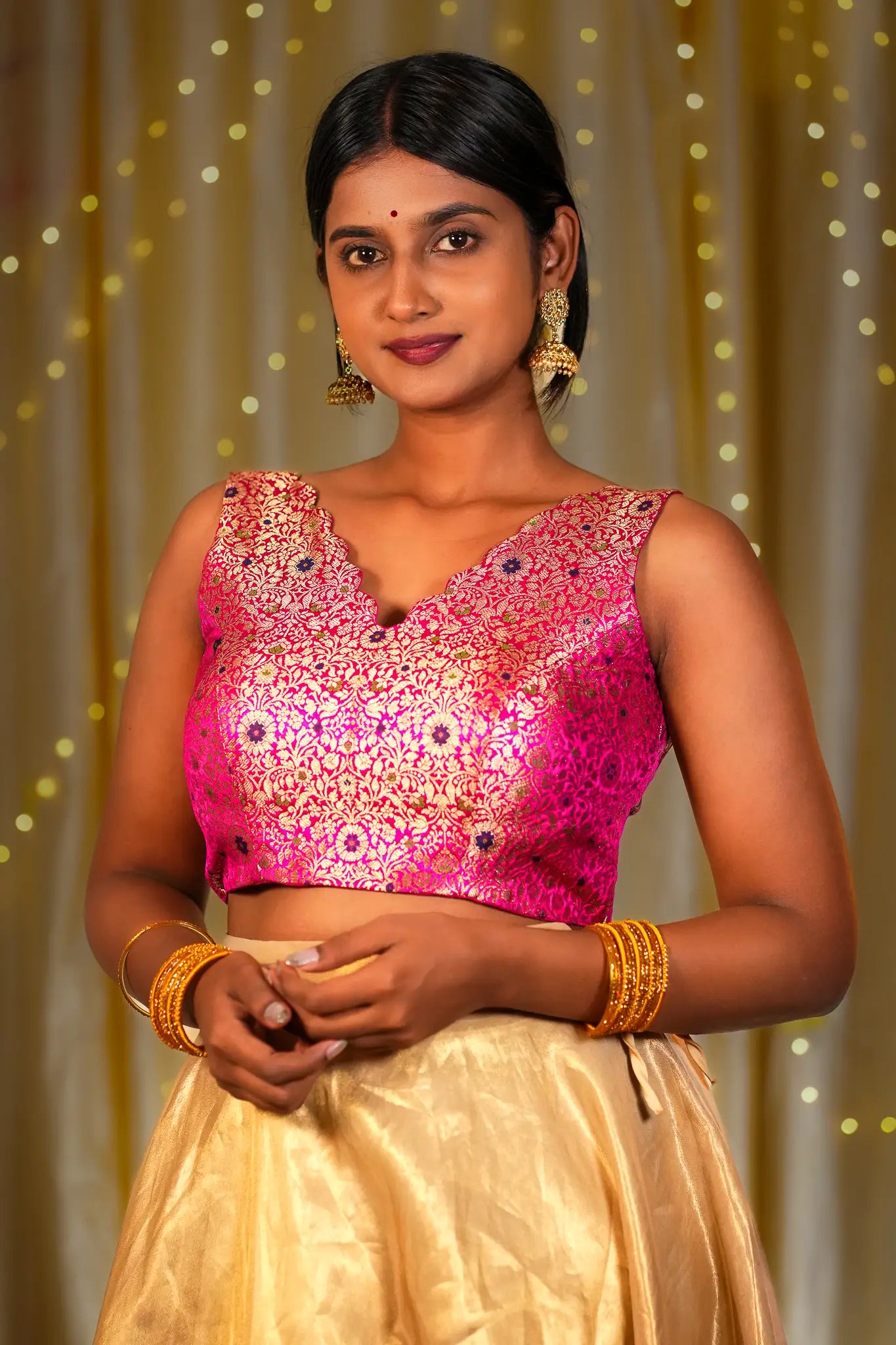 Femme Flush V-neck Banarasi Blouse