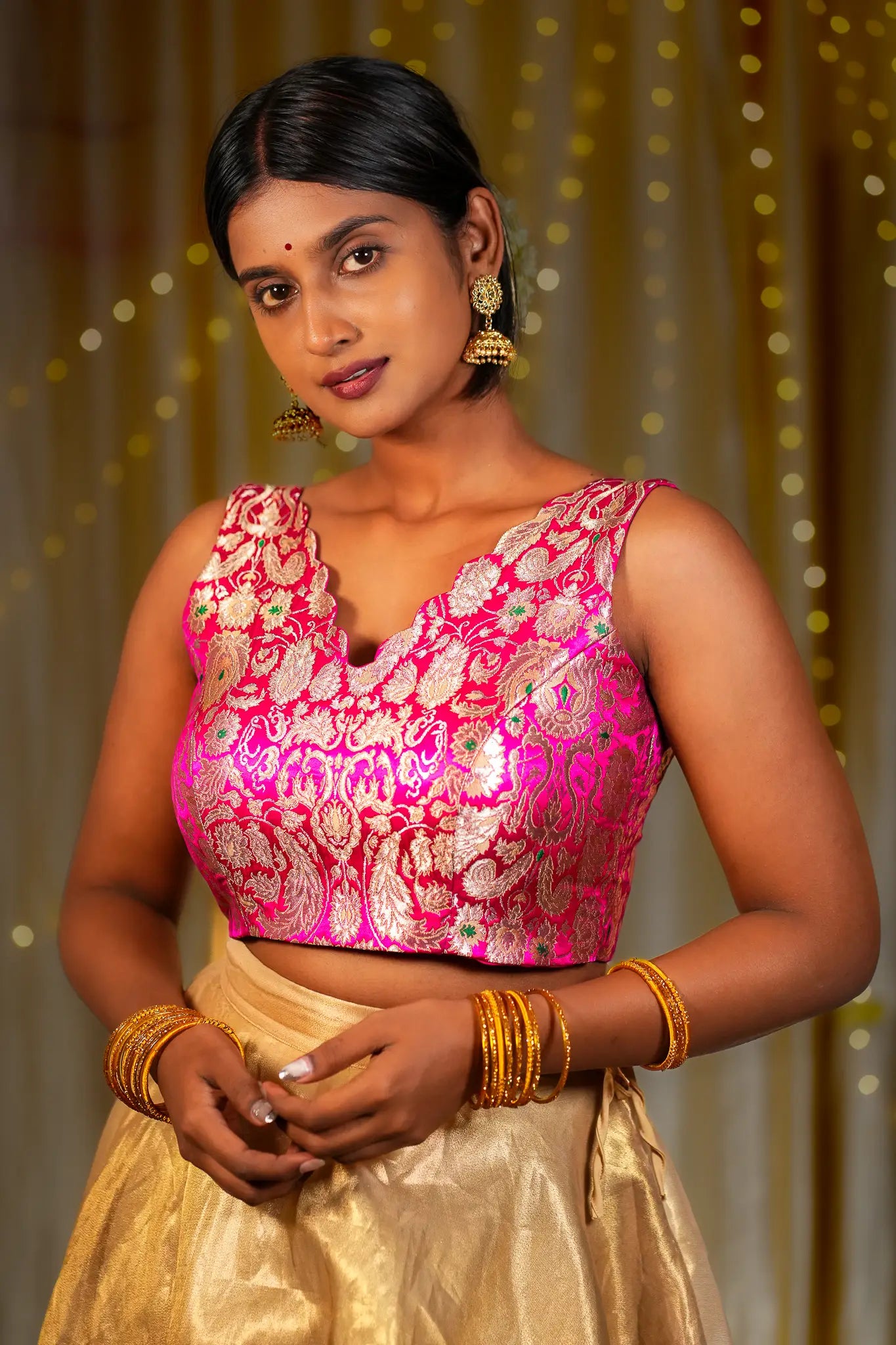 Her Monarch V-neck Banarasi Blouse