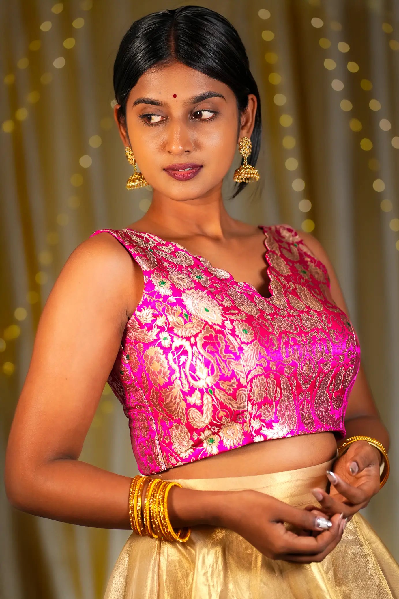 Her Monarch V-neck Banarasi Blouse