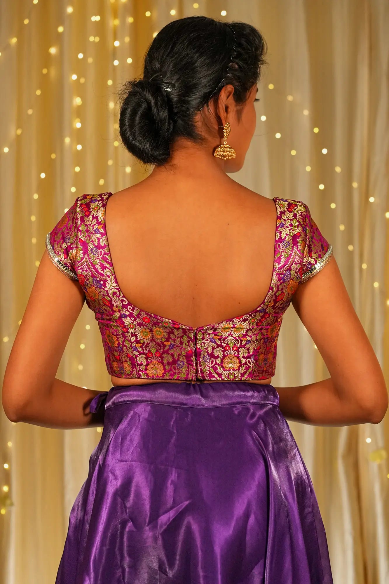 All but Love Banarasi Cap Sleeve Blouse