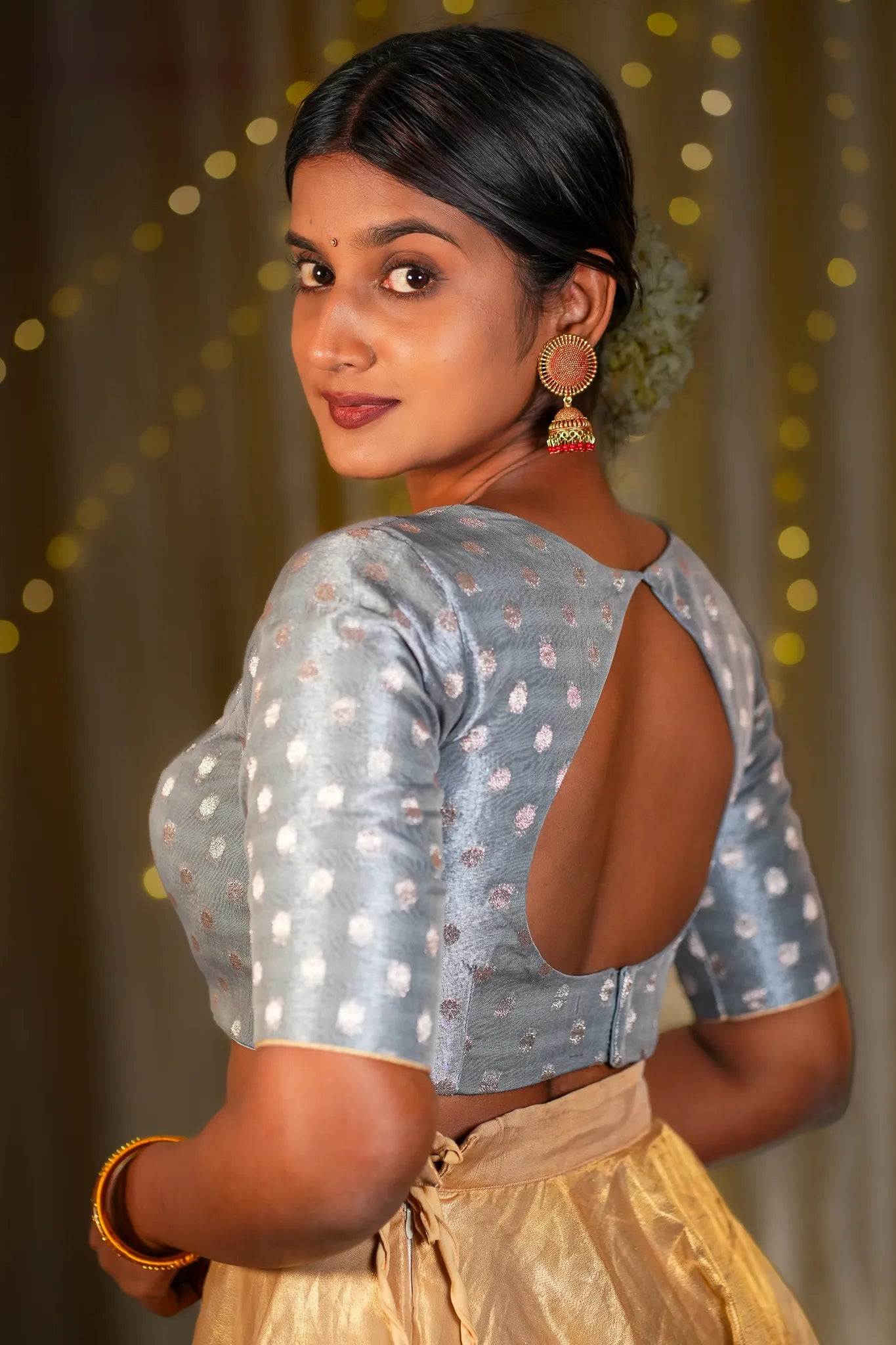 Aqua Twist Tissue Blouse