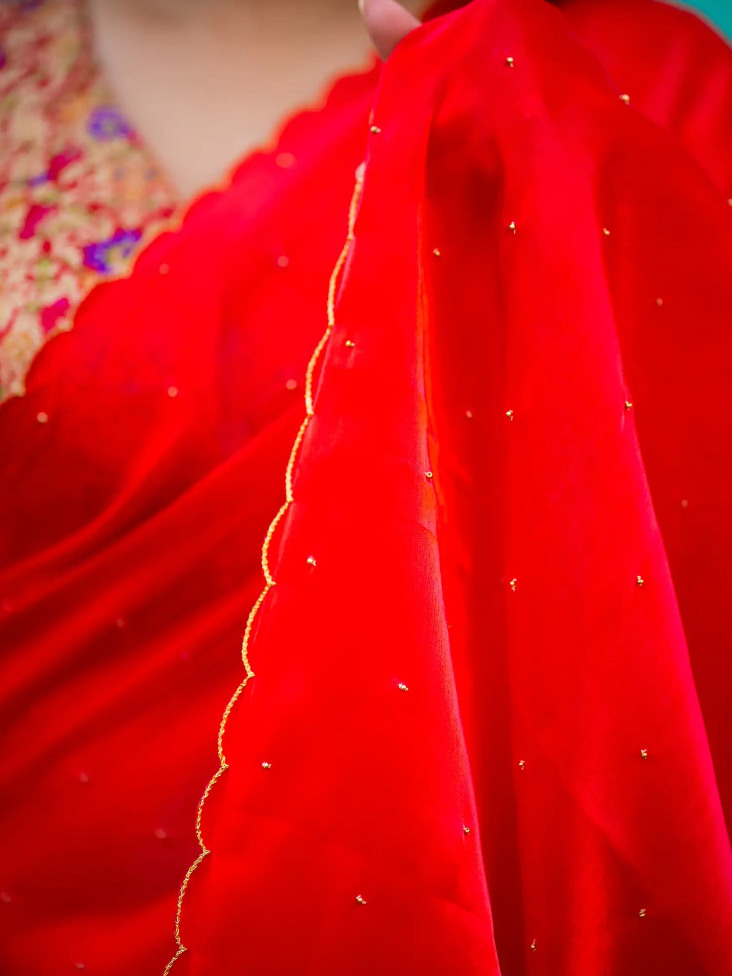 Red-Glazy-Organza-Saree-I-Love-Sarees