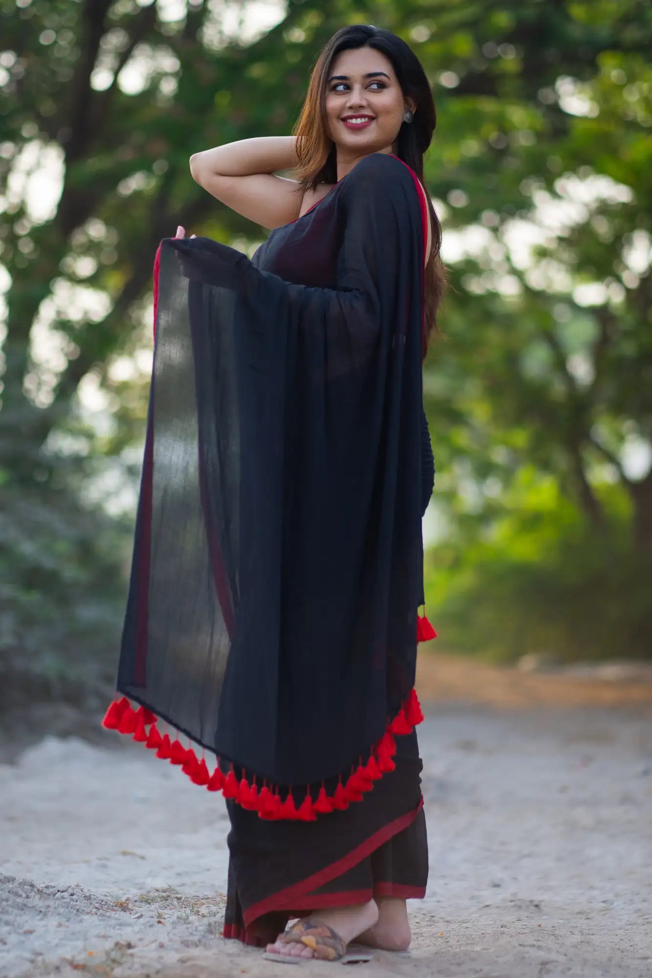 Nightfall Border Saree