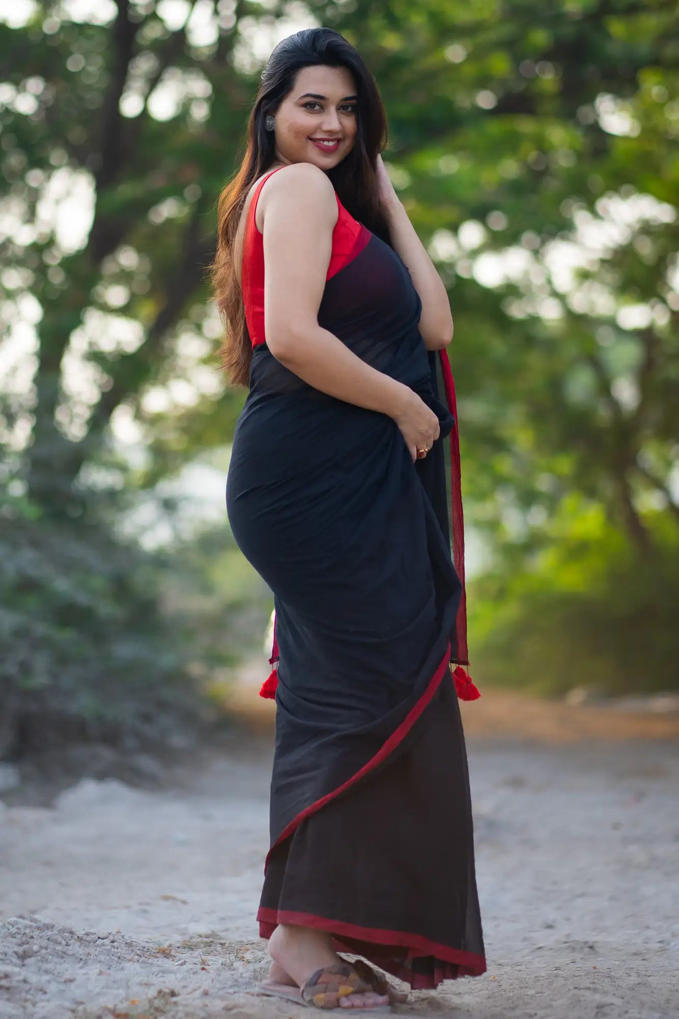 Nightfall Border Saree