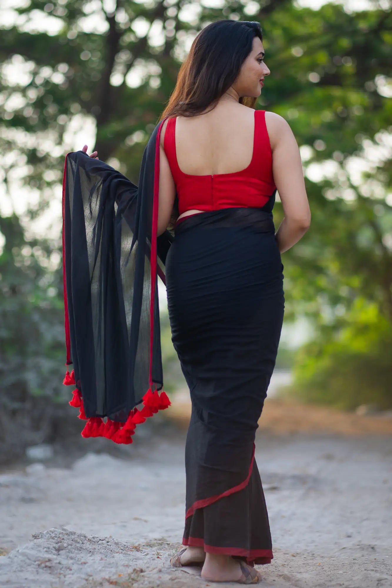 Nightfall Border Saree