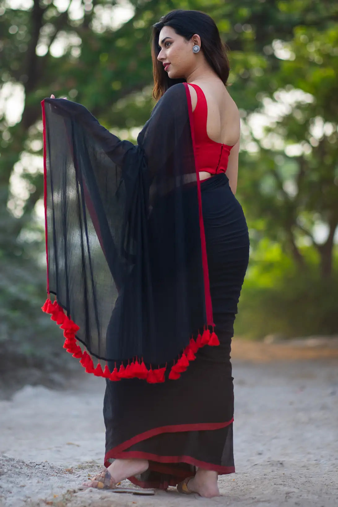 Nightfall Border Saree