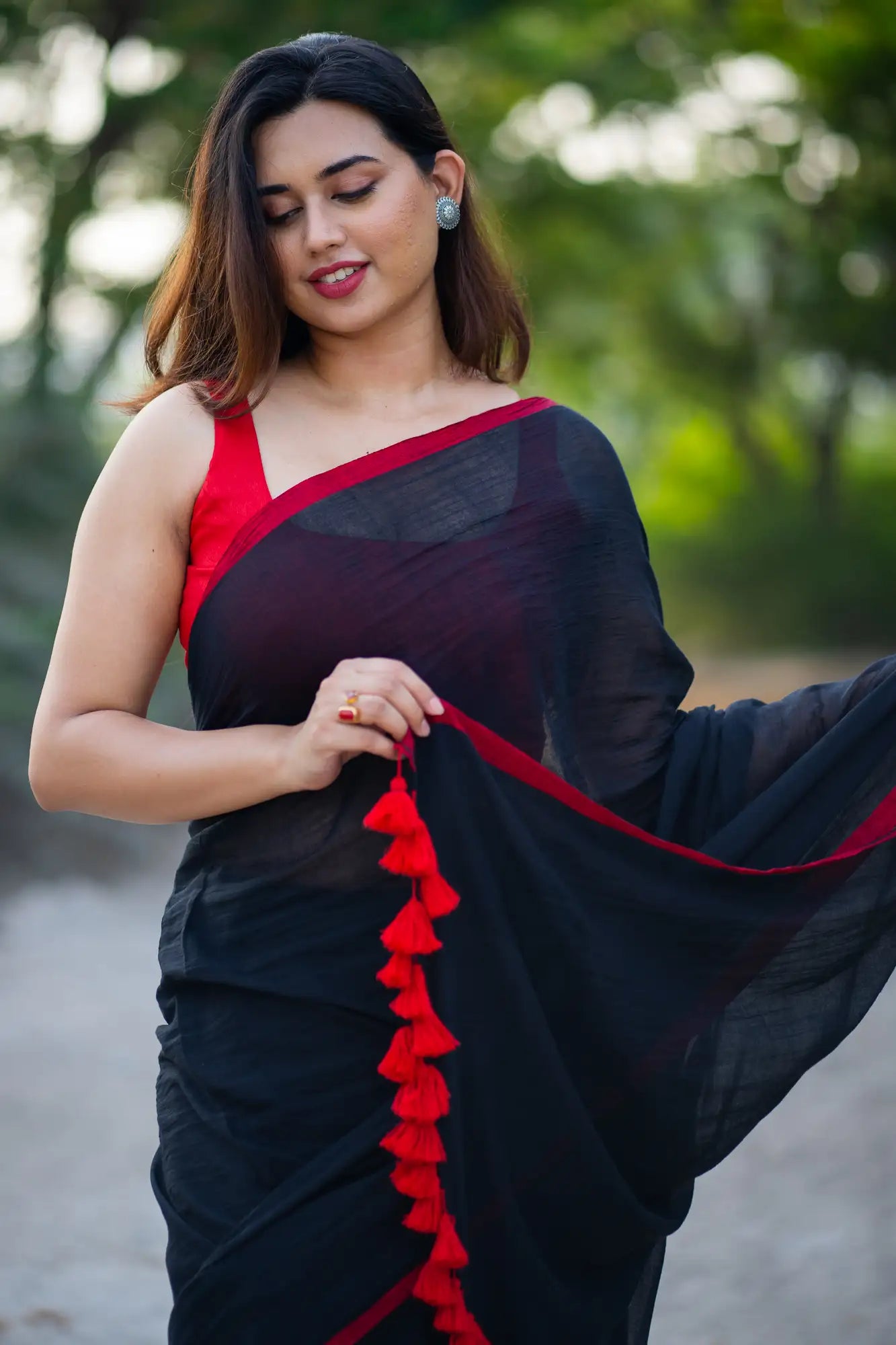 Nightfall Border Saree