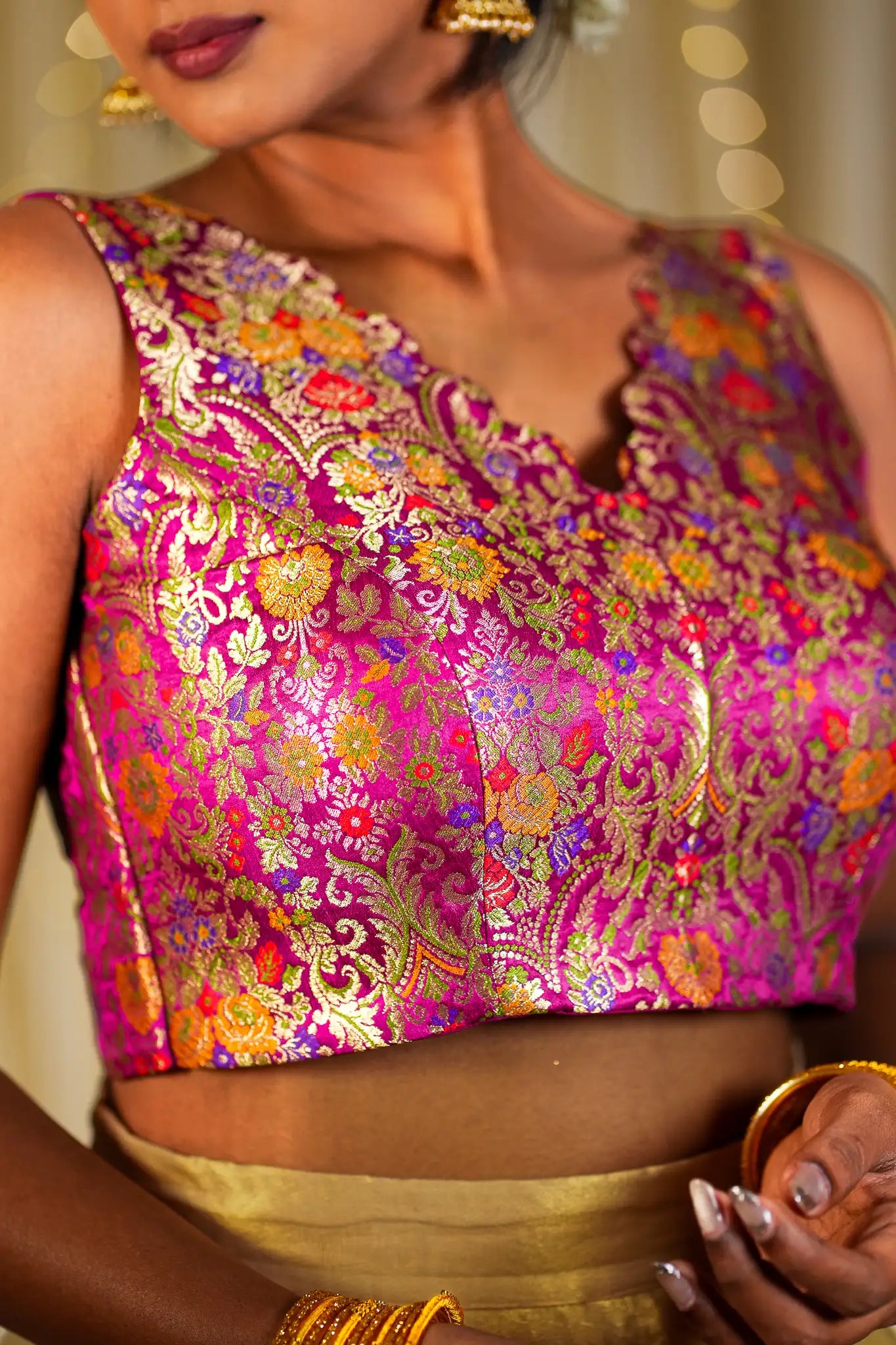 Ranger's House V-neck Banarasi Blouse