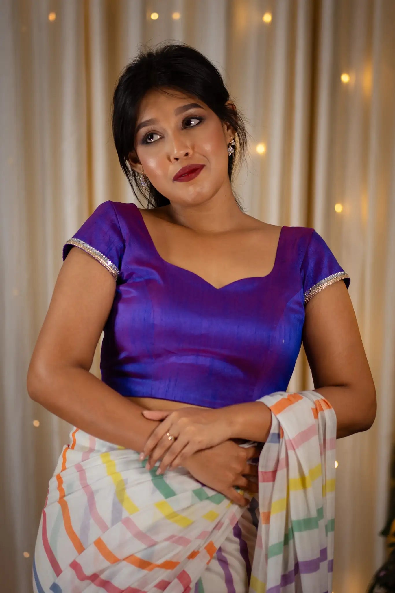 Purple-Cap-Sleeve-Readymade-Blouse-I-Love-Sarees