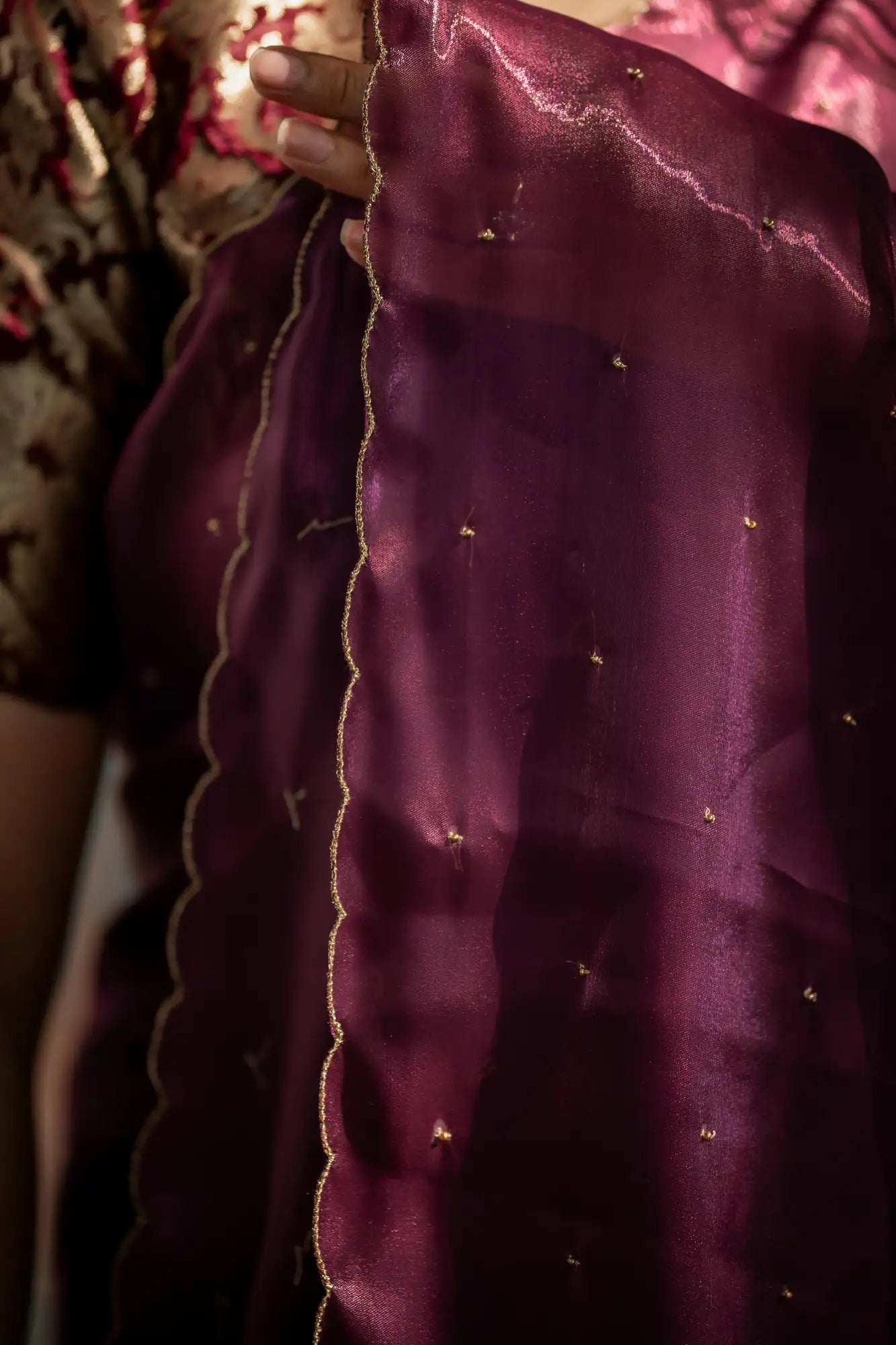 Magenta-Purple-Glazy-Organza-Saree-I-Love-Sarees