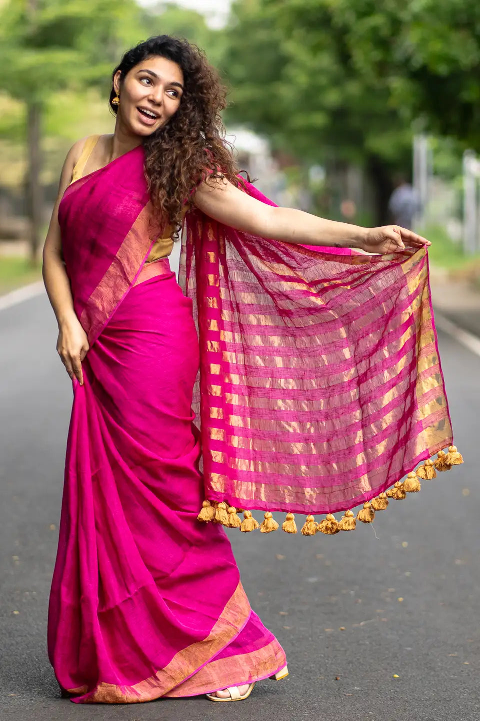 Charlotte Linen Saree