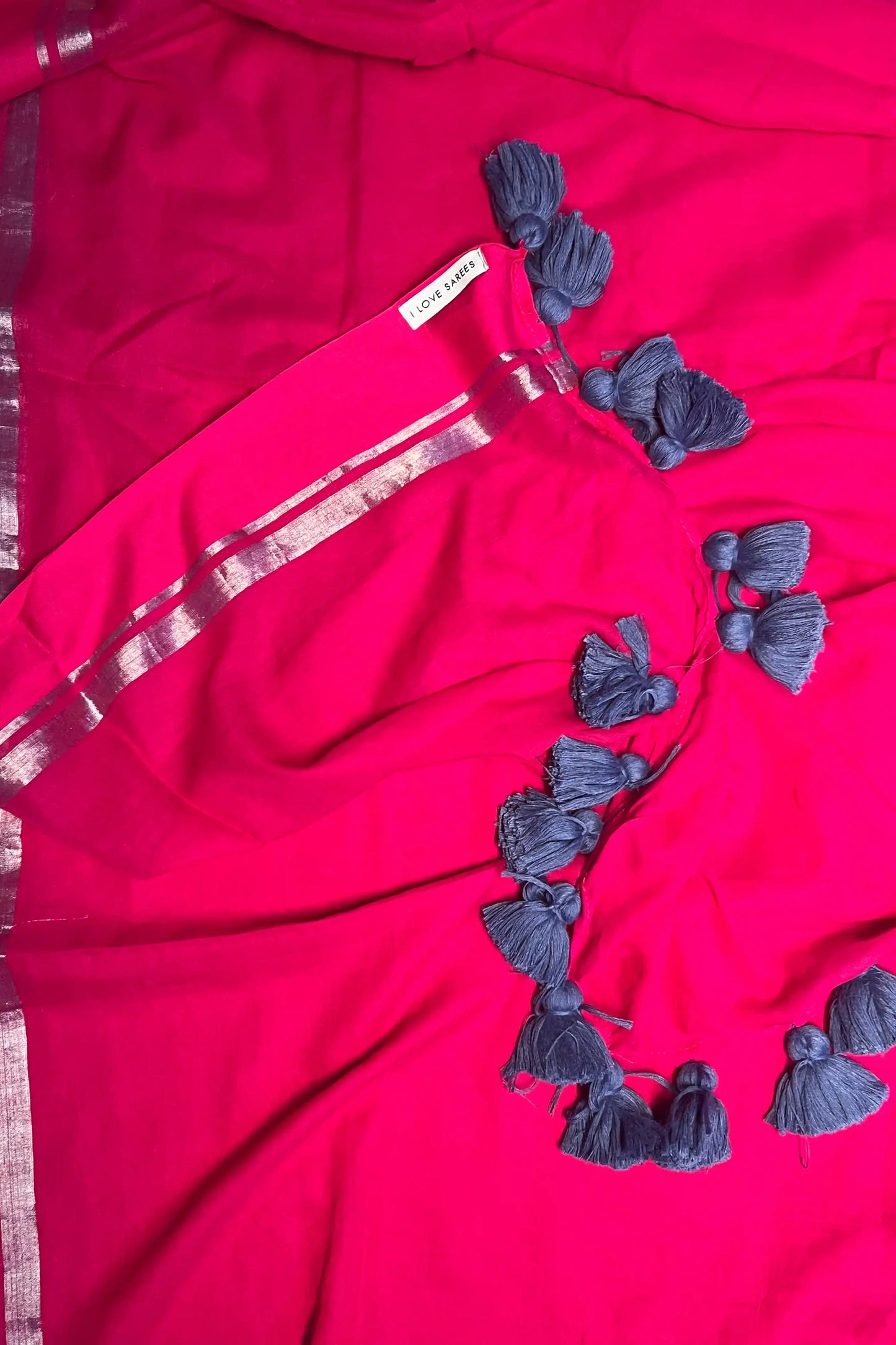 Rani Neela Cotton Zari Saree
