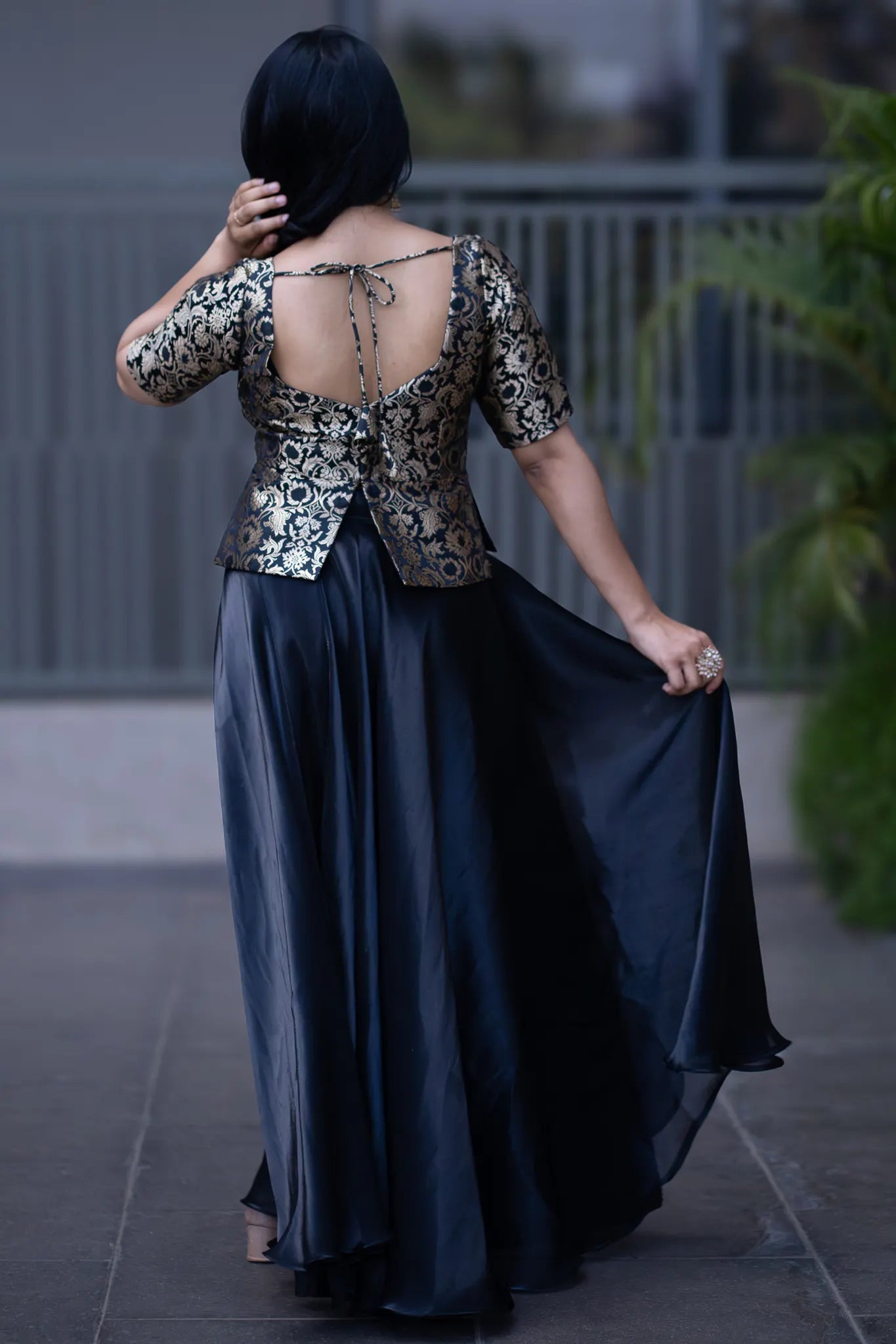 Fallen Flora Banarasi Lehenga Set for Women
