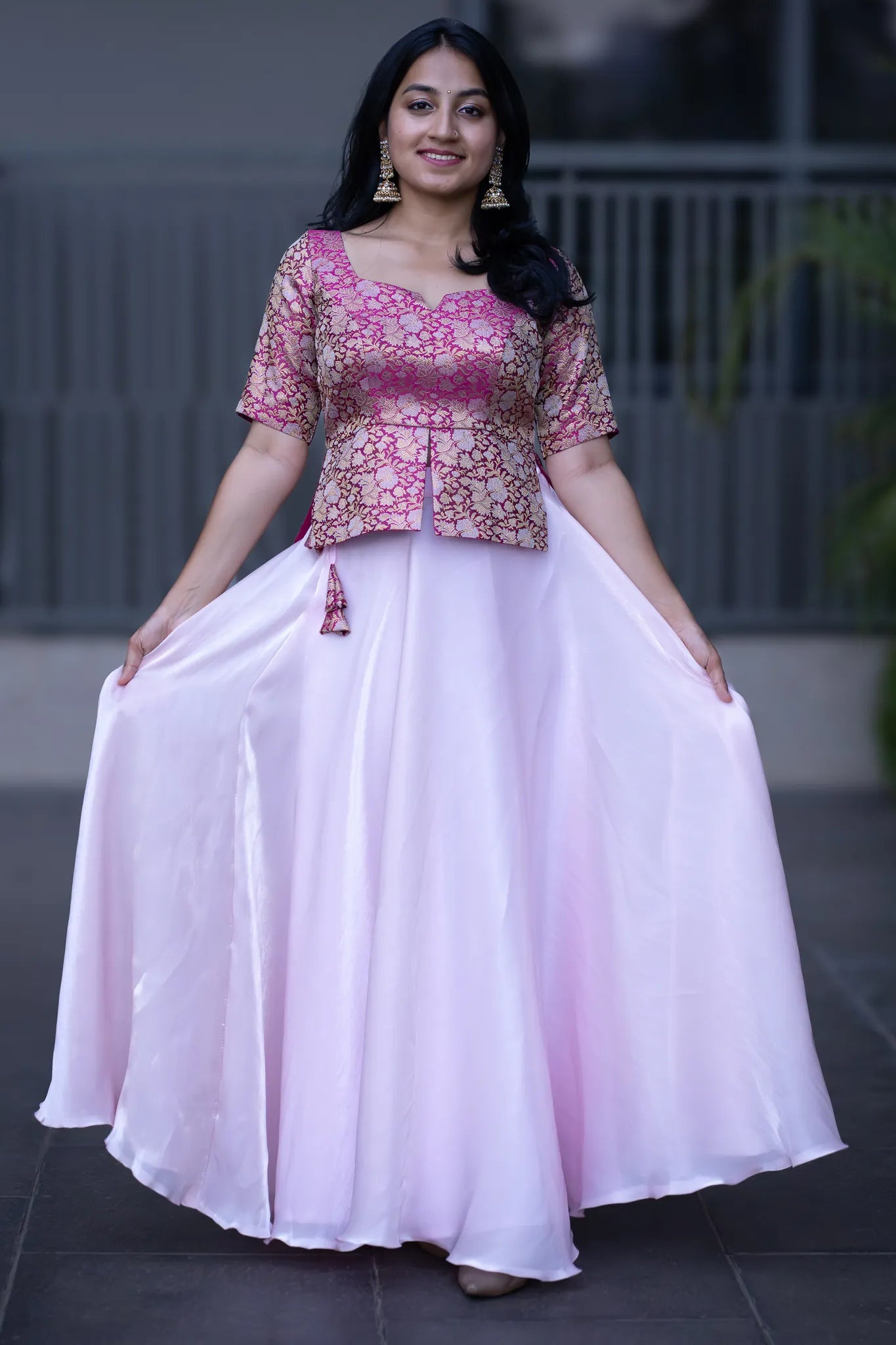 Ava's Blush Banarasi Lehenga Set for Women