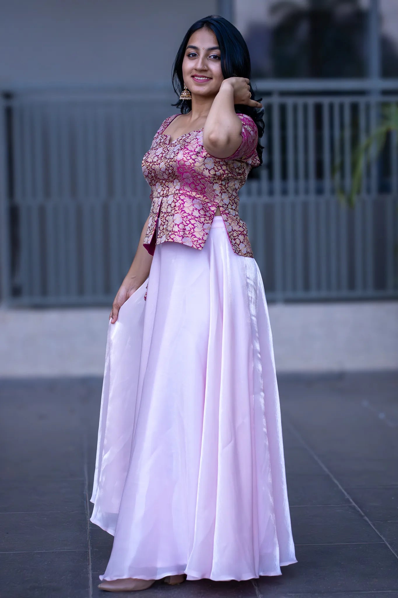 Ava's Blush Banarasi Lehenga Set for Women