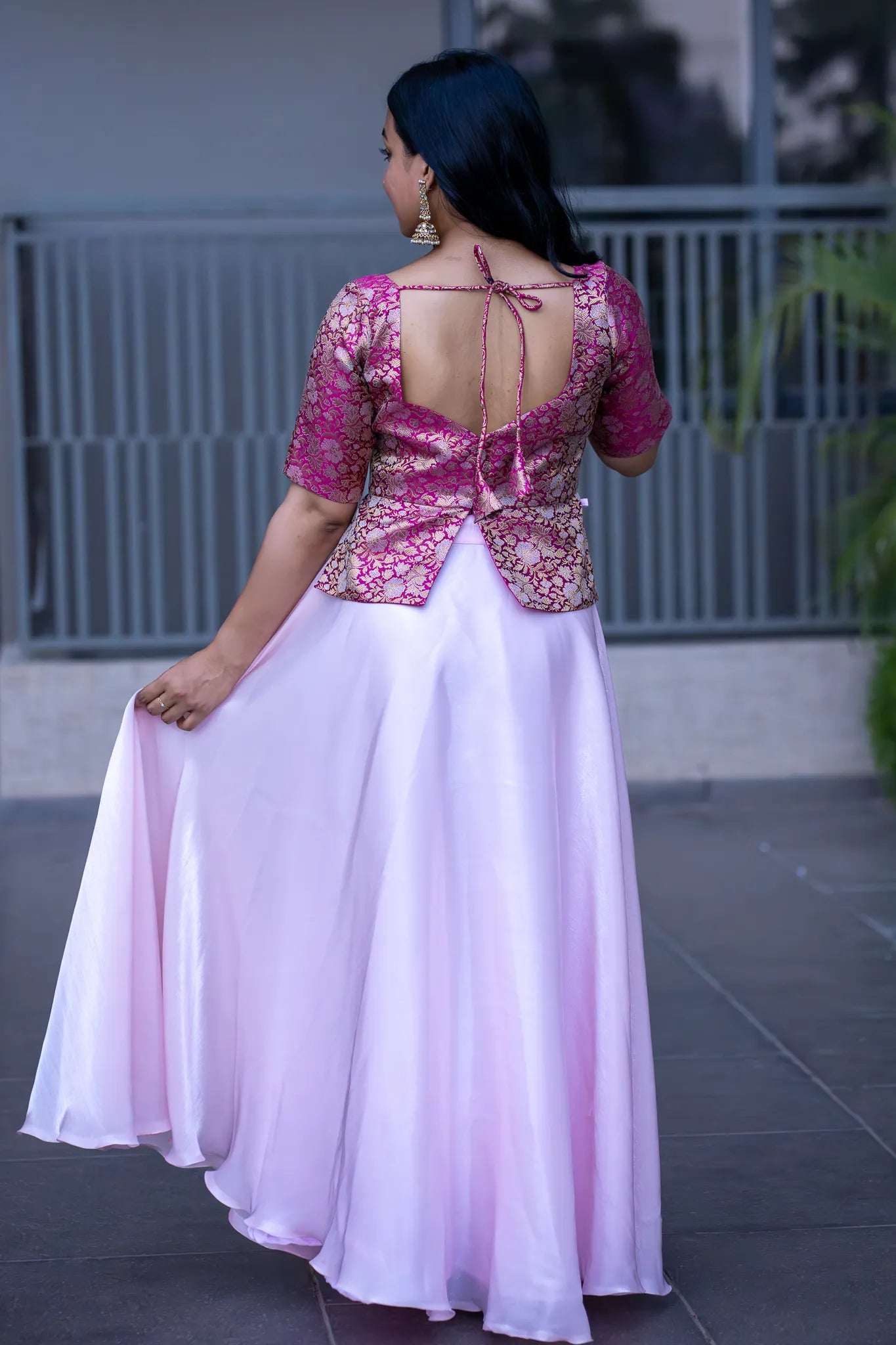 Ava's Blush Banarasi Lehenga Set for Women
