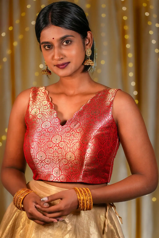 Miss Mistique V-neck Banarasi Blouse