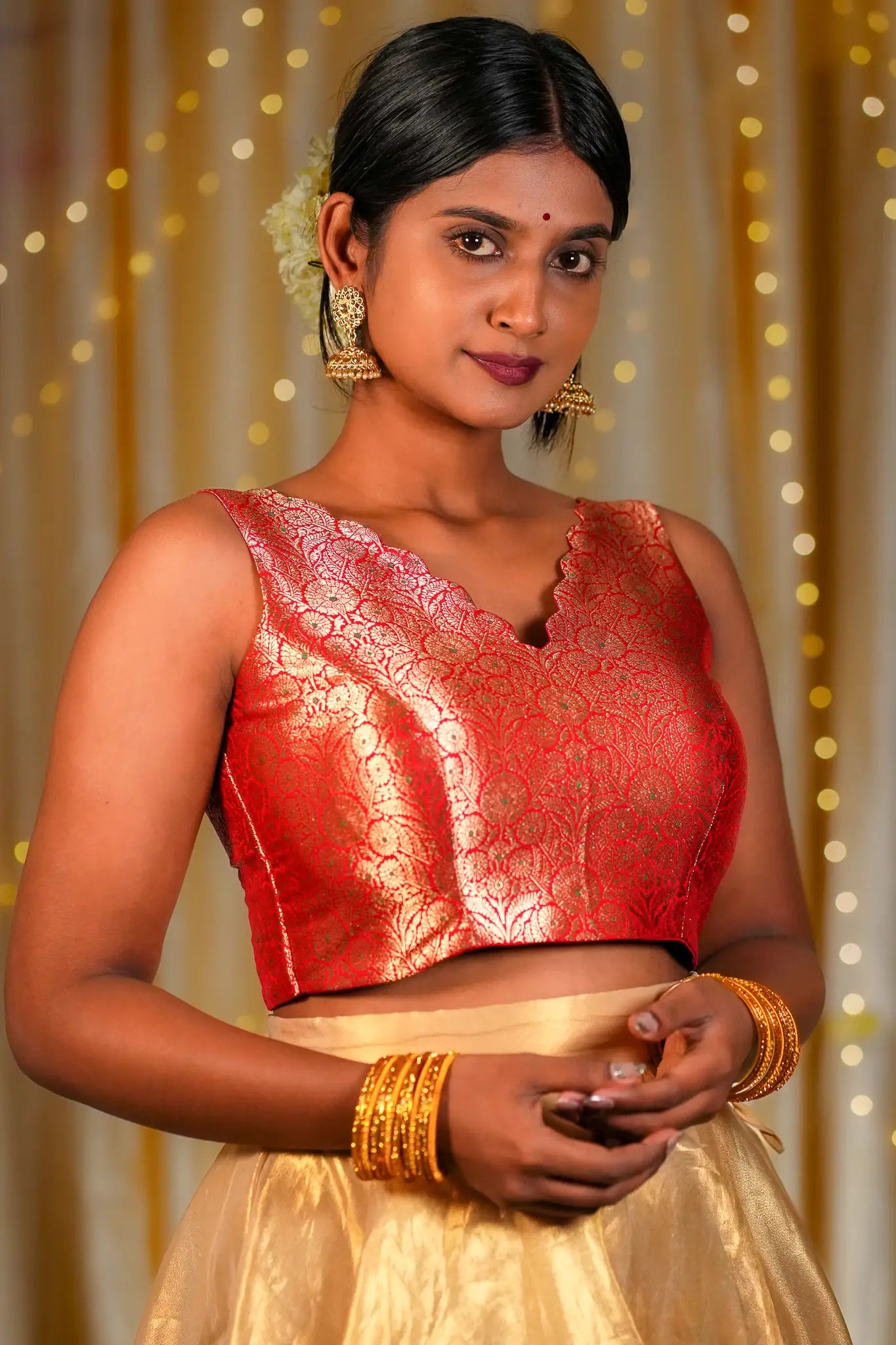 Miss Mistique V-neck Banarasi Blouse