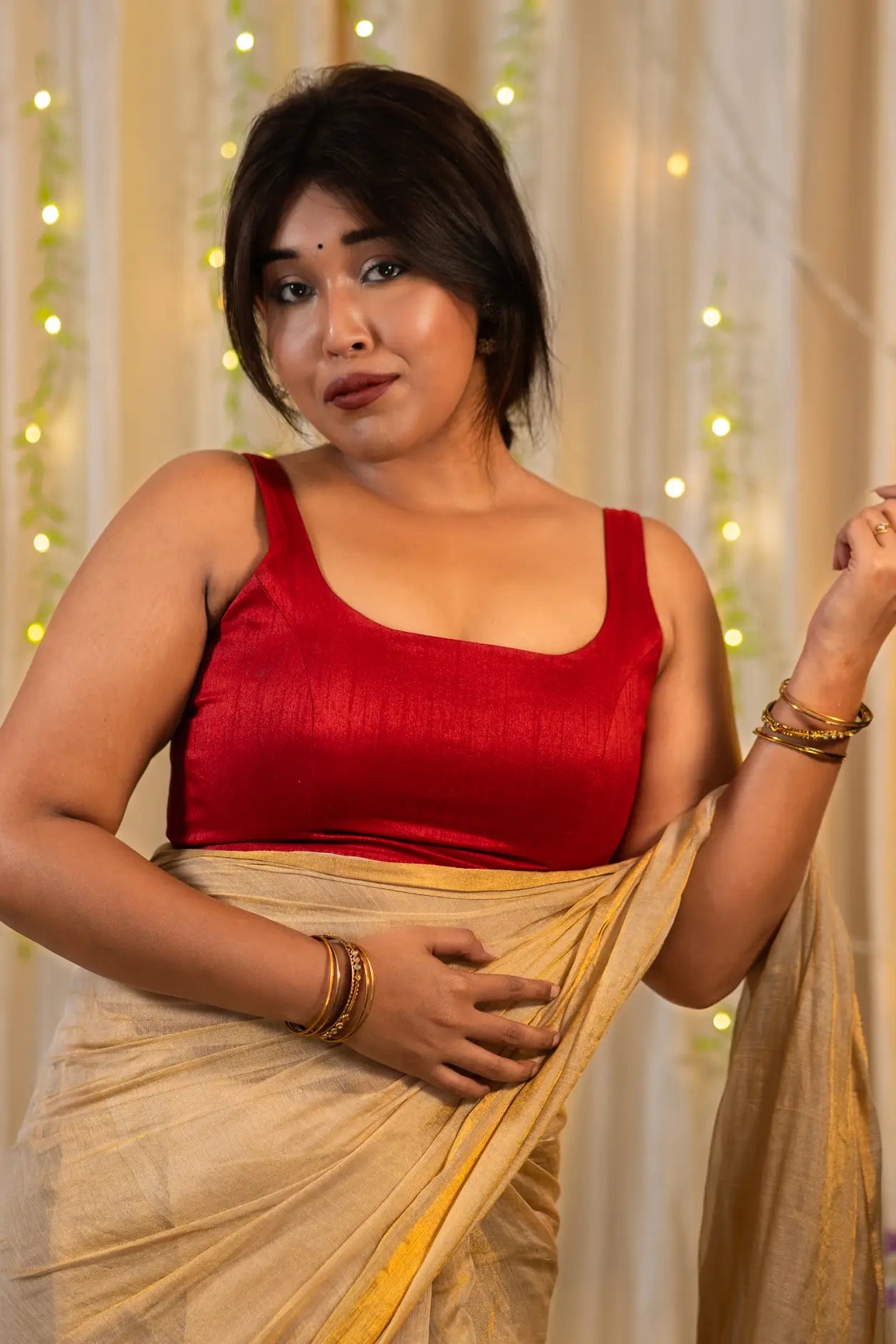 Cranberry Mist Sleeveless Blouse