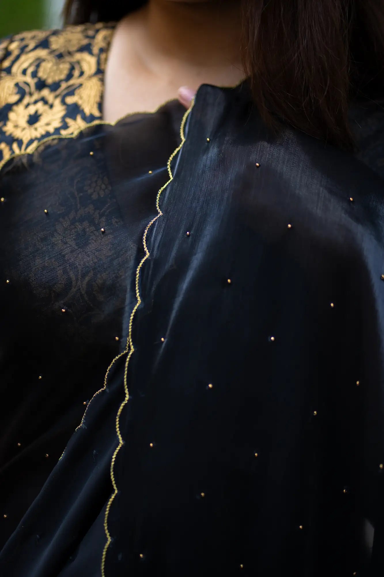 Black-Glazy-Organza-Saree-I-Love-Sarees