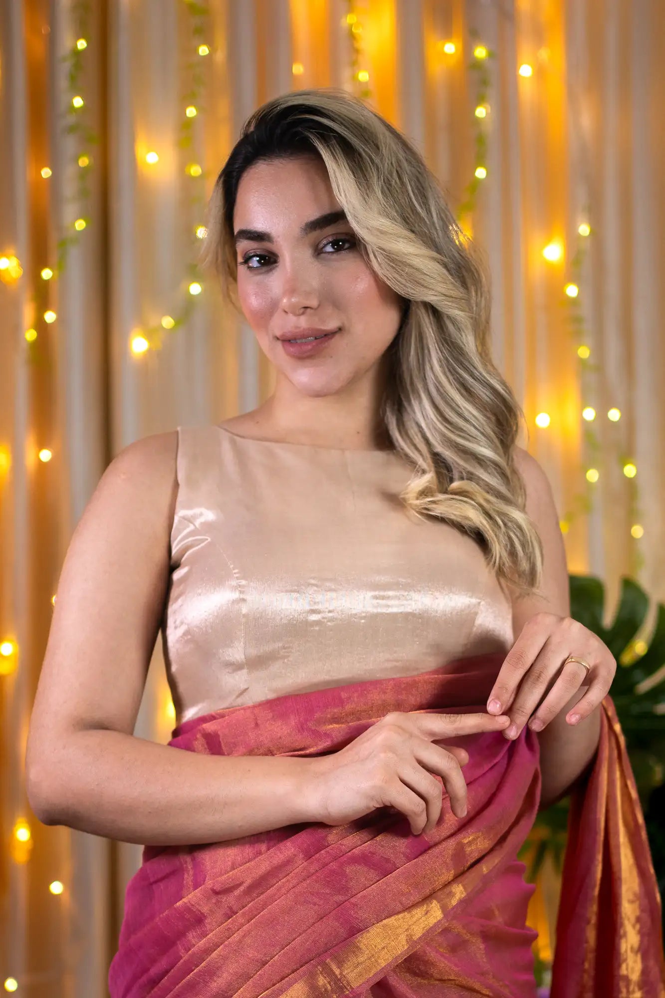 Dry leaf Halter Neck Blouse