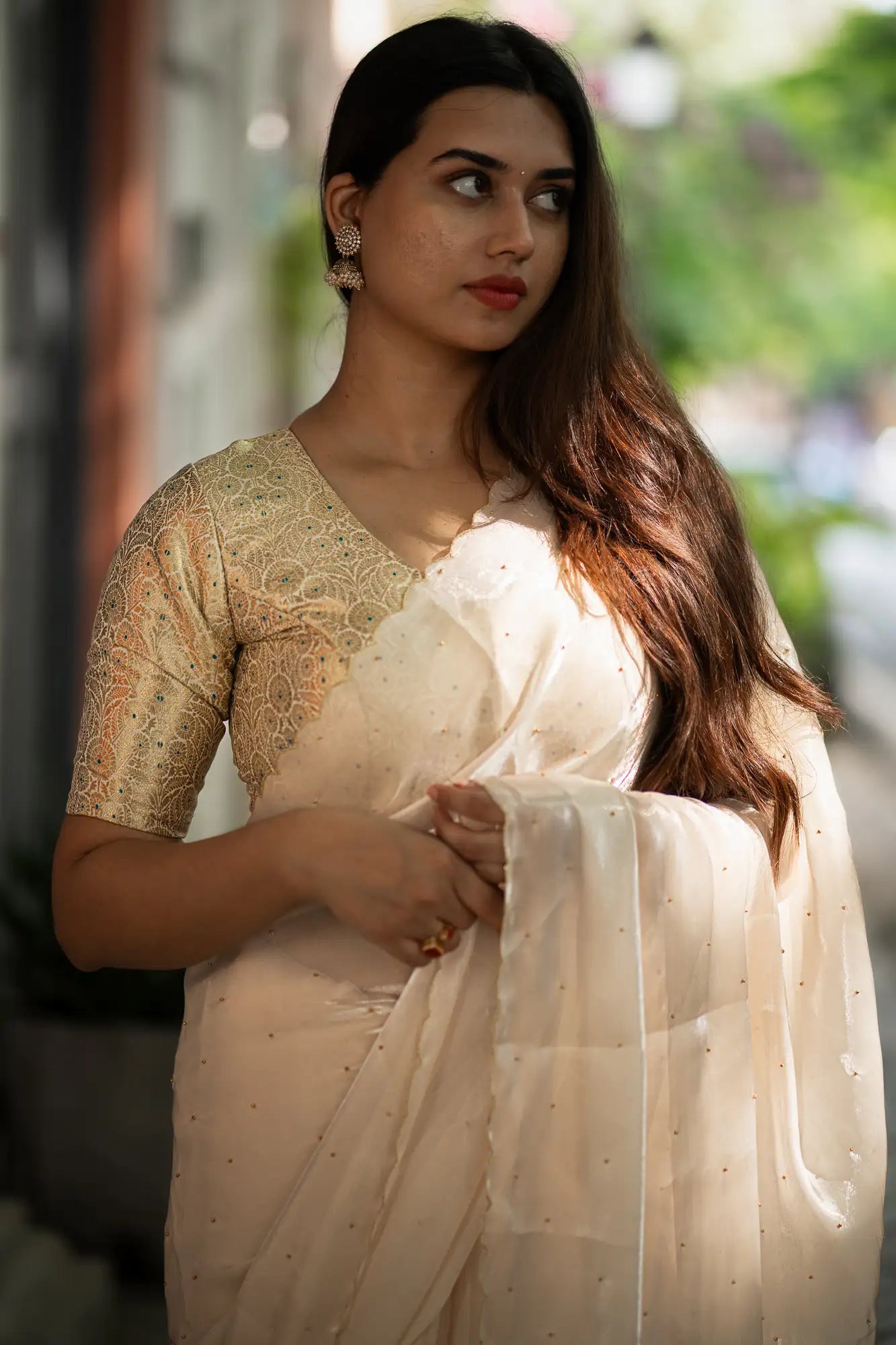 Off-White-Glazy-Organza-Saree-I-Love-Sarees