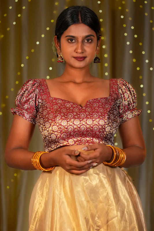 Eye of Heaven Banarasi Puff Sleeve Blouse