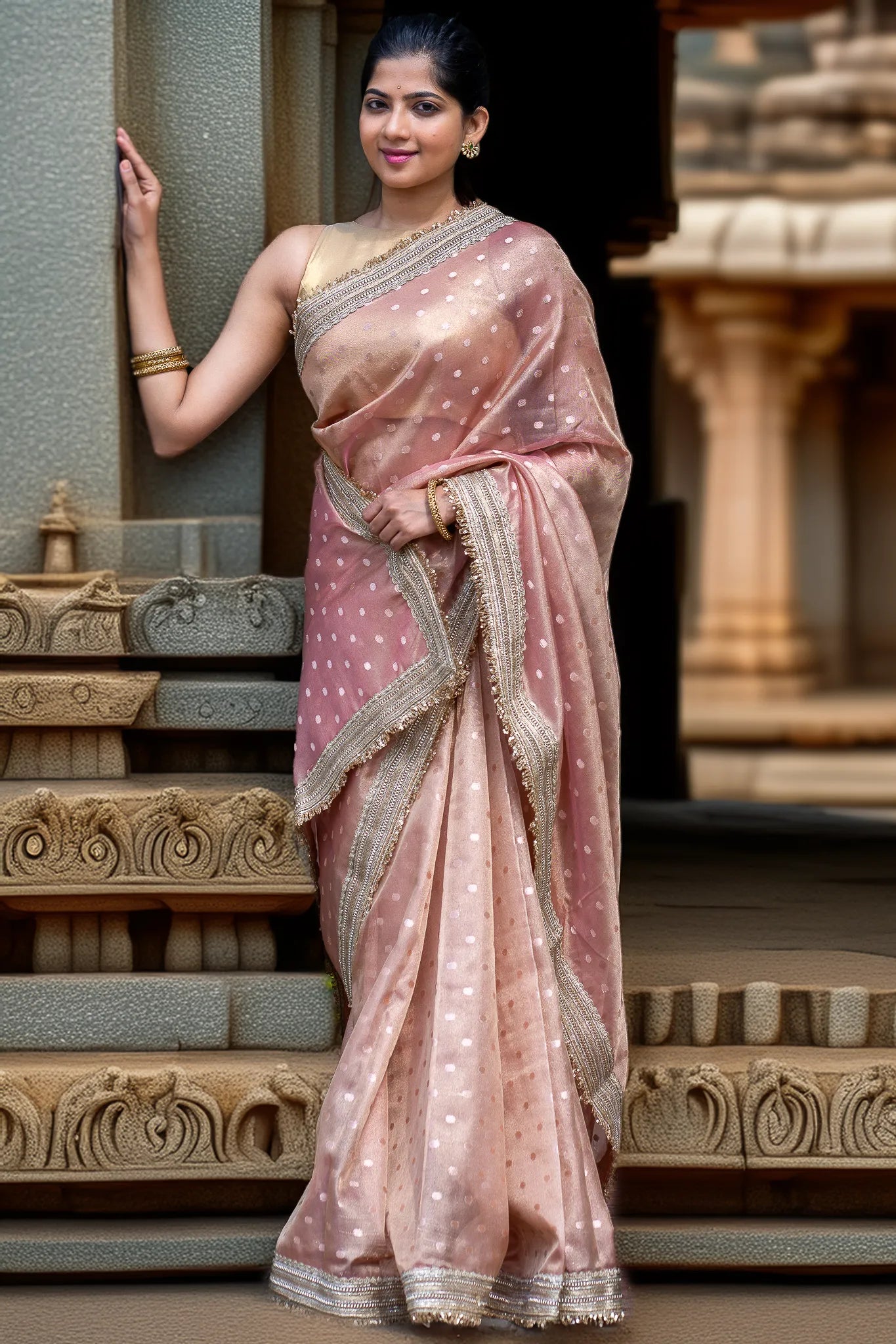 Little Luna Tissue Banarasi Saree