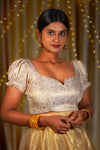 Little Luna Banarasi Puff Sleeve Blouse