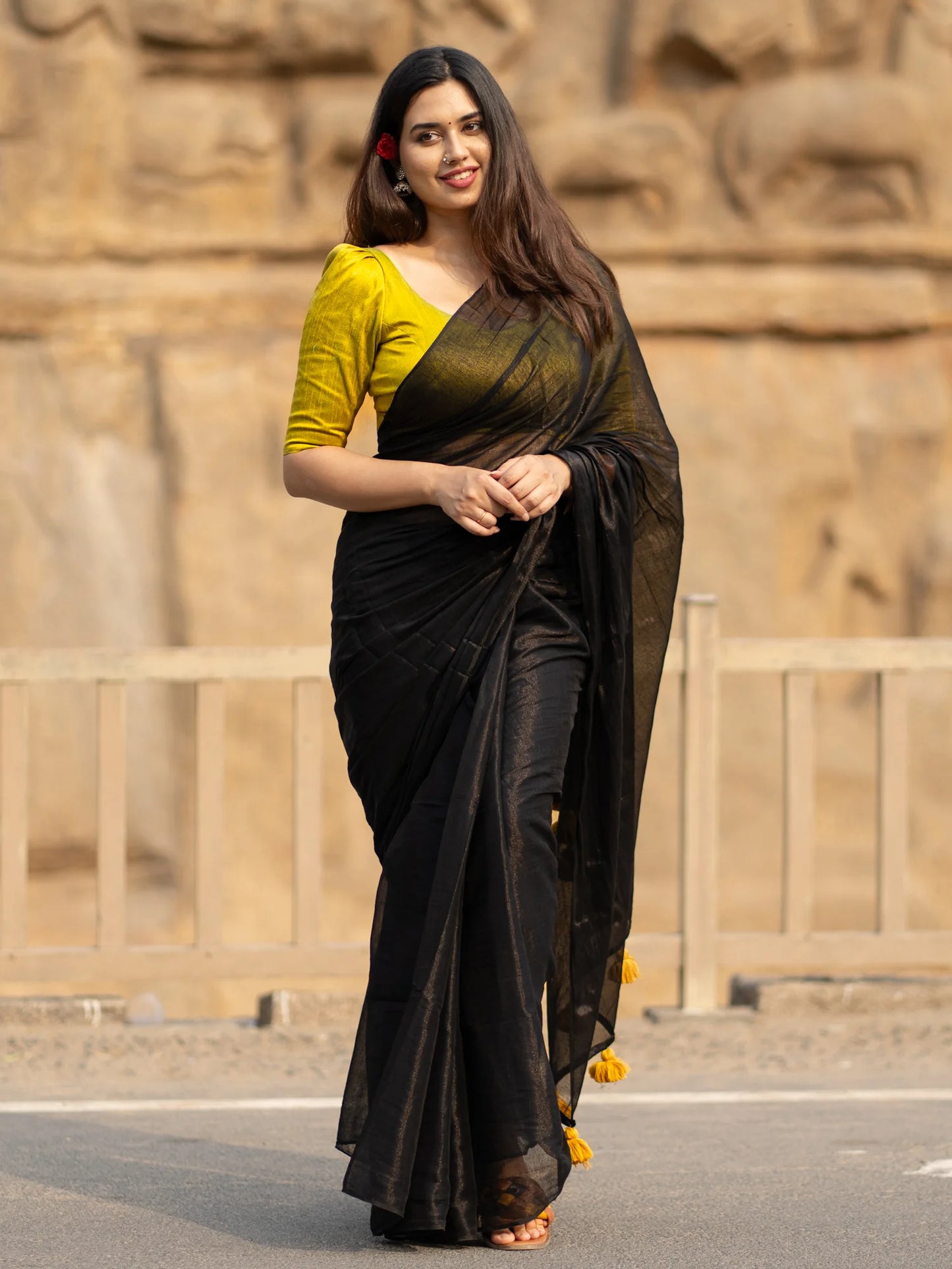 Yahvi Tissue Cotton Saree