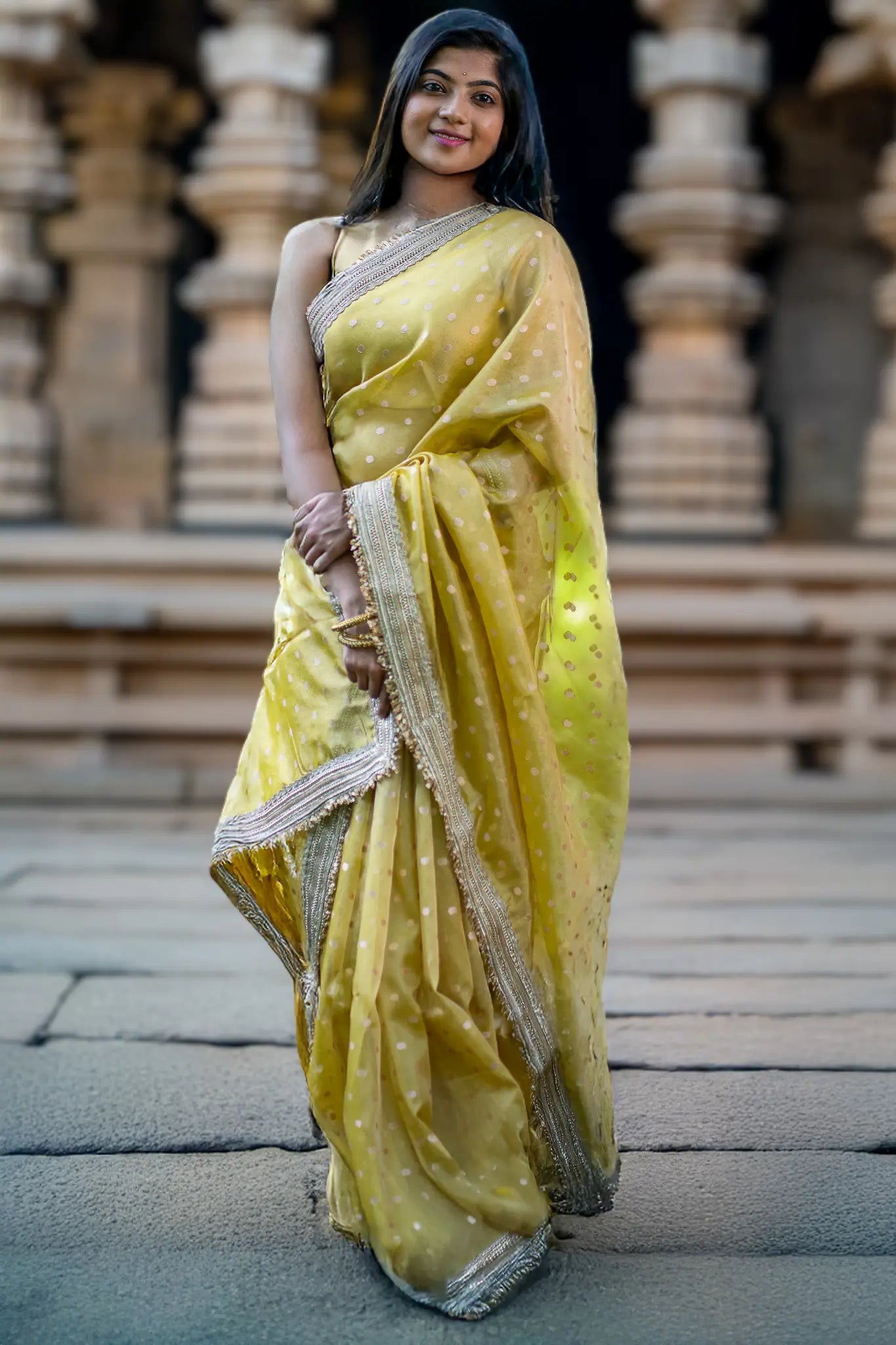 Sun Spot Tissue Banarasi Saree