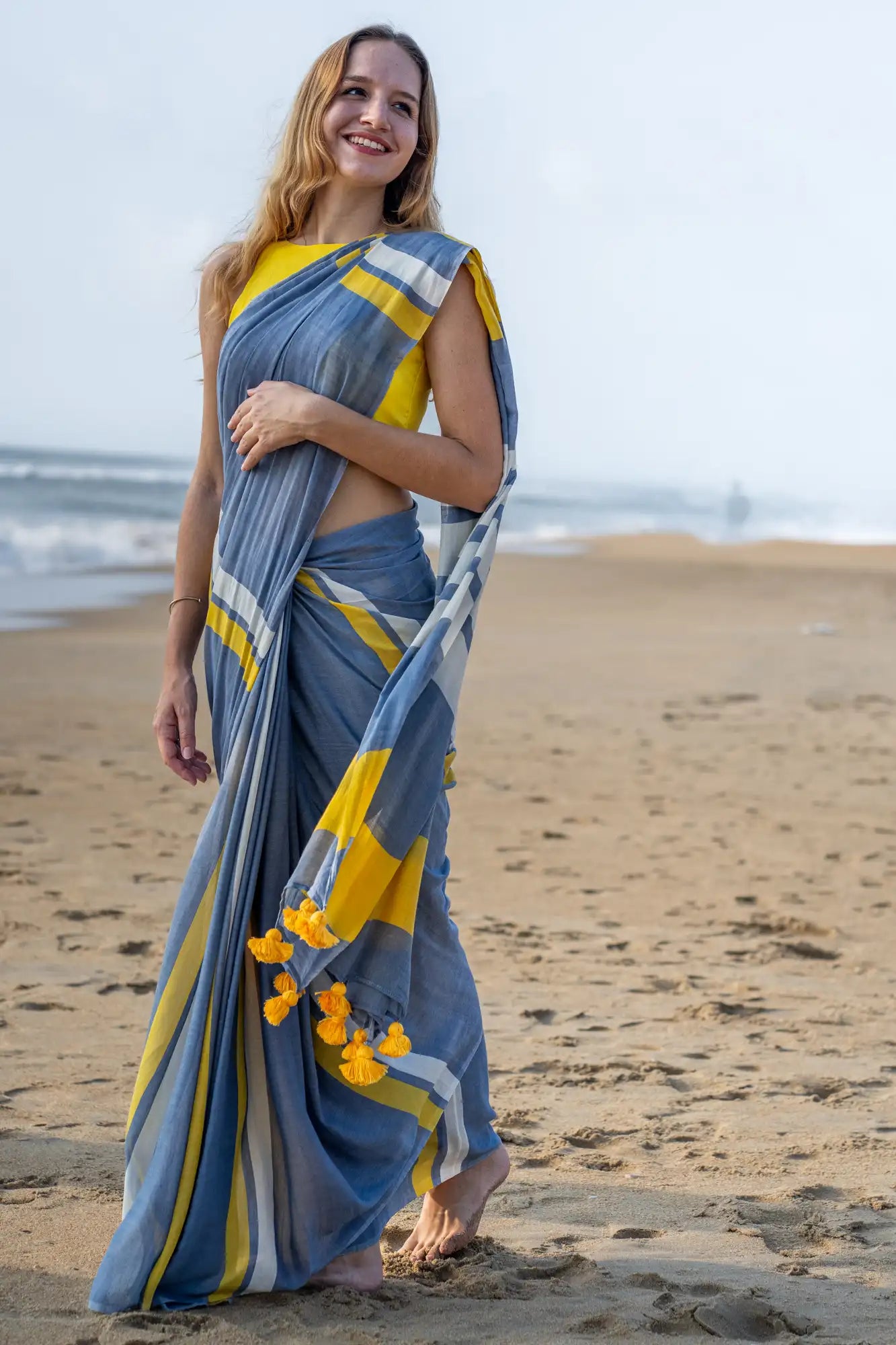 Whispering Lines Stripe Saree
