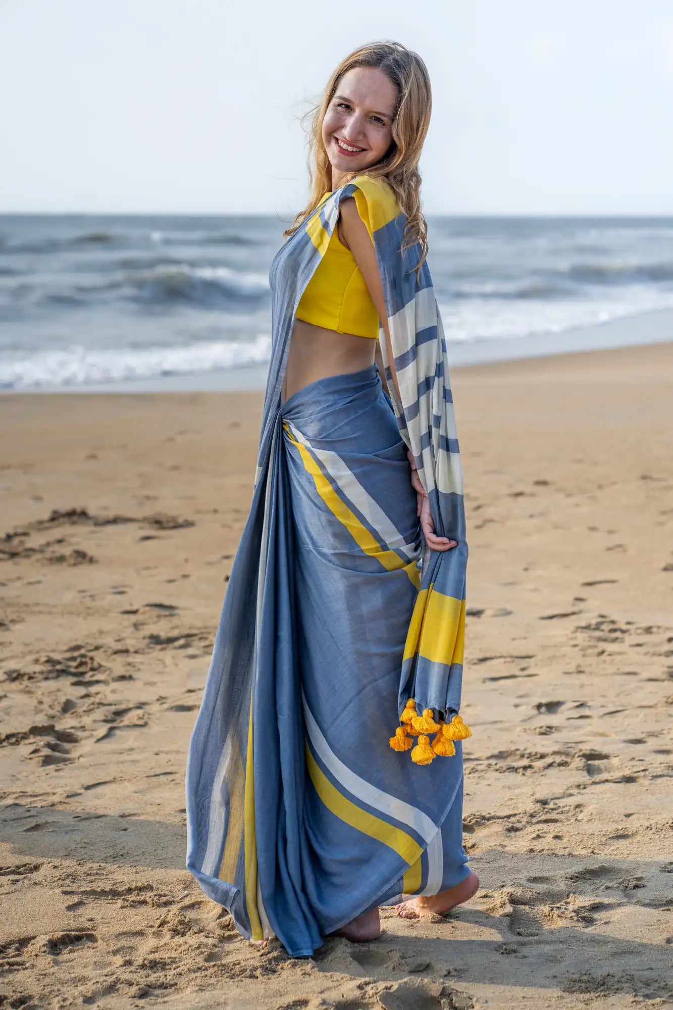Whispering Lines Stripe Saree