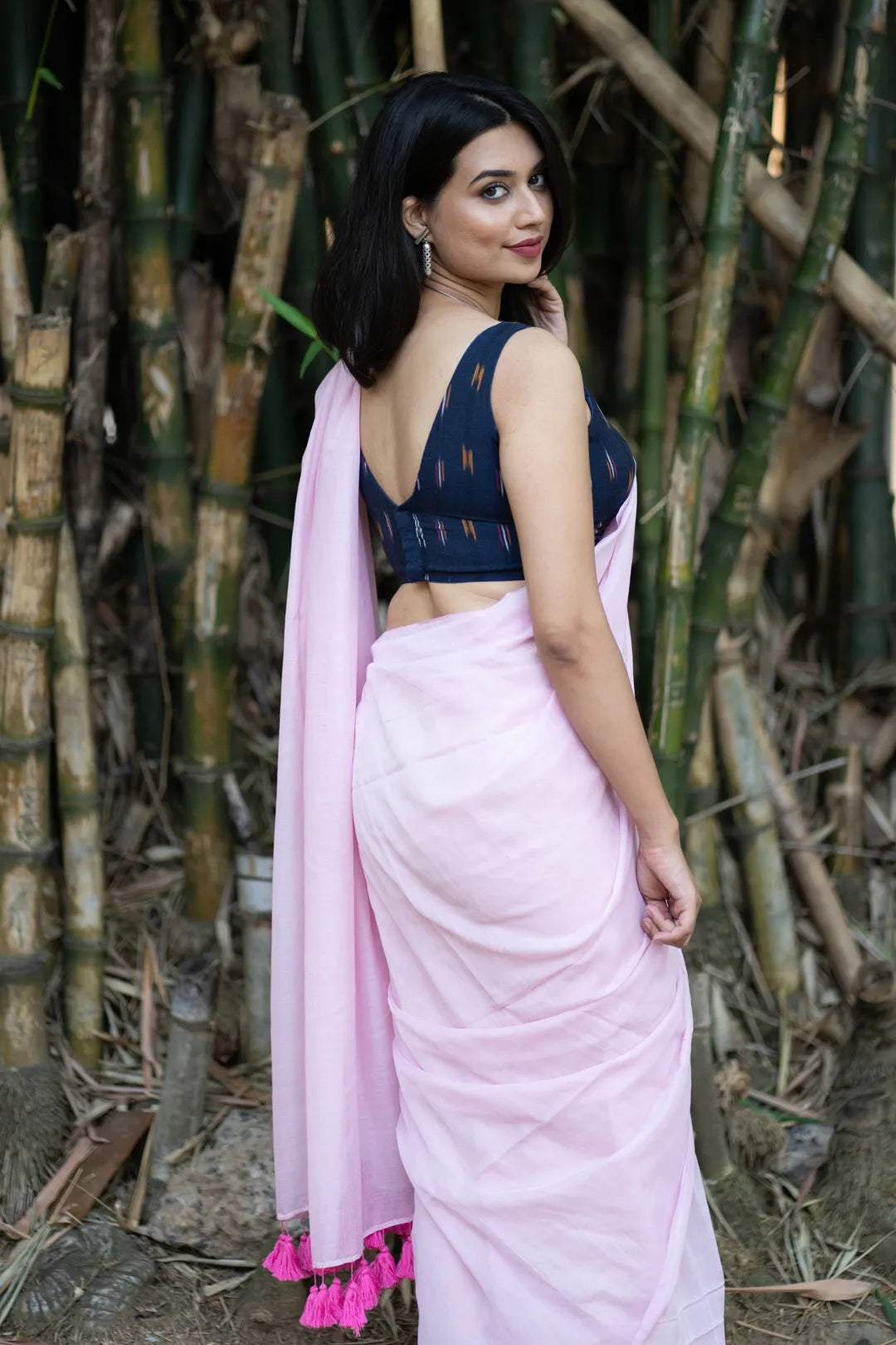 Baby Pink colour handloom cotton Saree - I Love Sarees