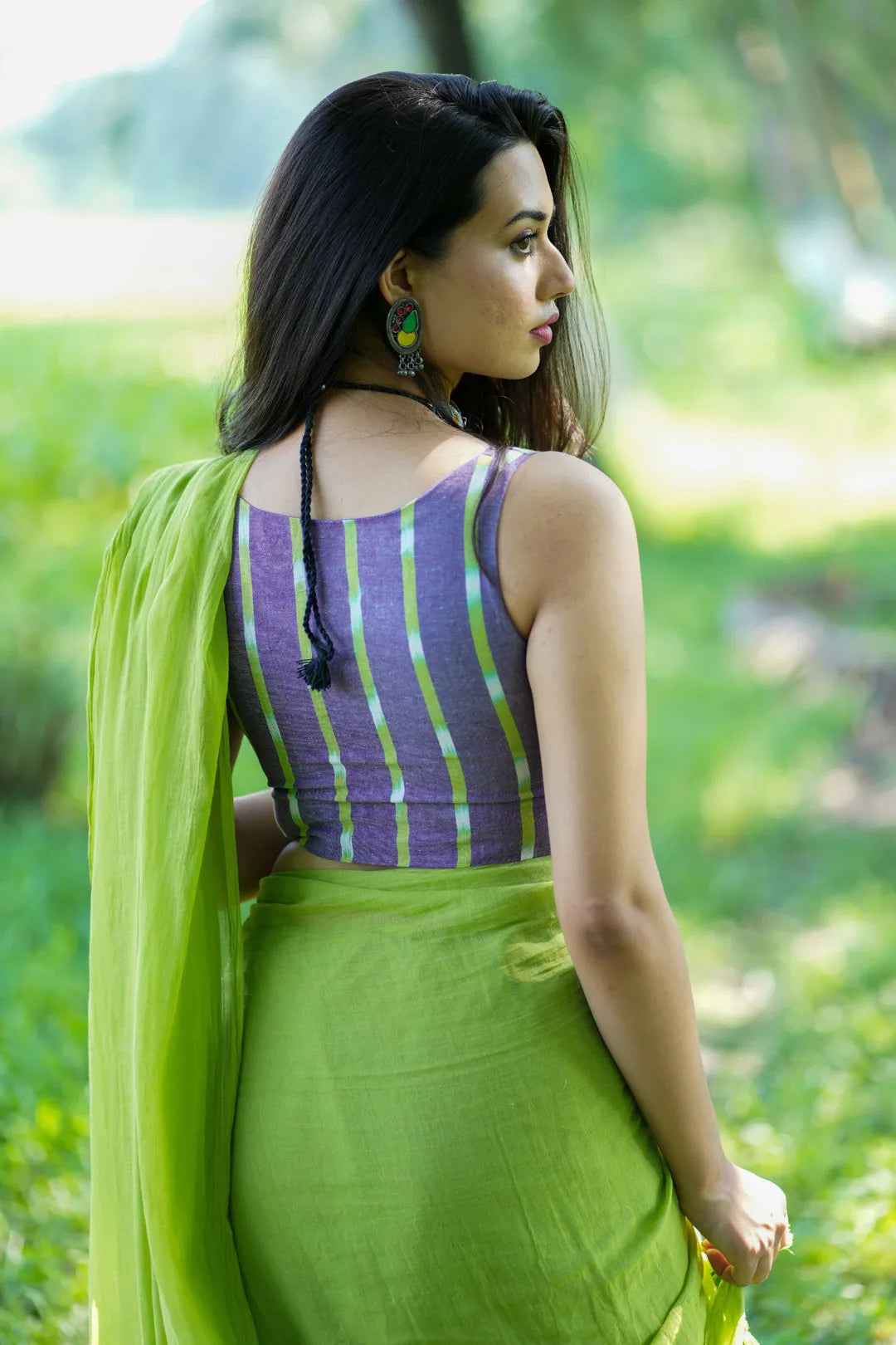 Lilac Sleeveless readymade blouse for Sarees - I Love Sarees
