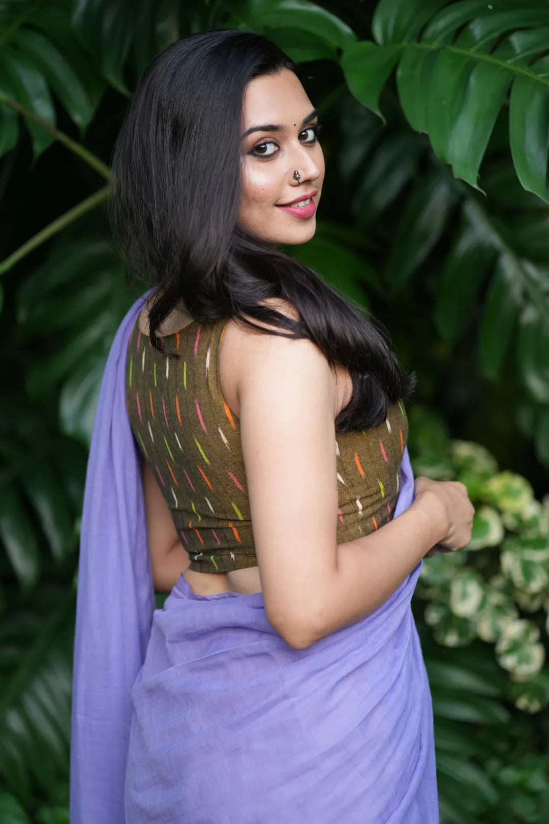 Royal Lilac Saree - Handloom cotton Saree with Tassels - I Love Sarees