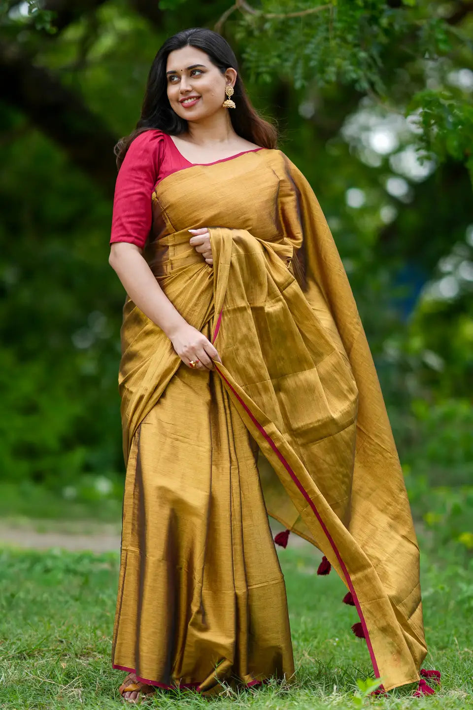 Shop Golden Tissue Sarees Online | Golden Sarees for Wedding - I Love ...