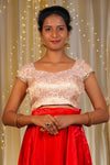 Snow Queen Banarasi Cap Sleeve Blouse