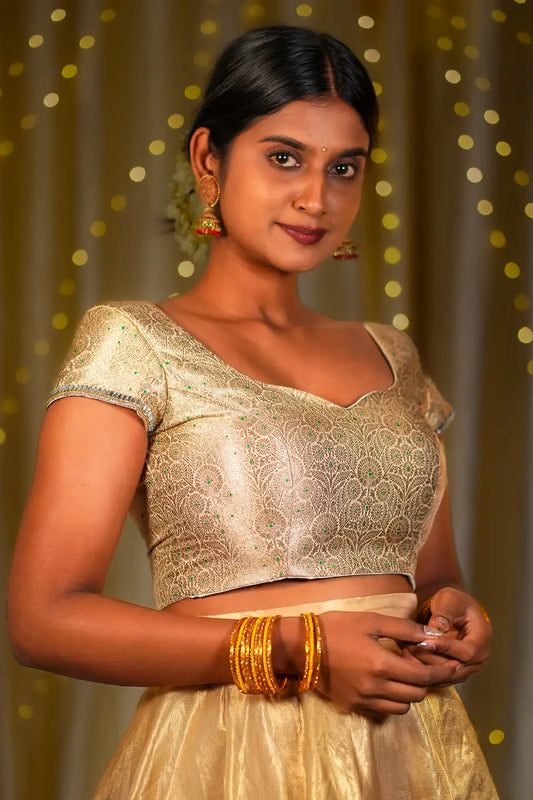 Miss Luxury Banarasi Cap Sleeve Blouse