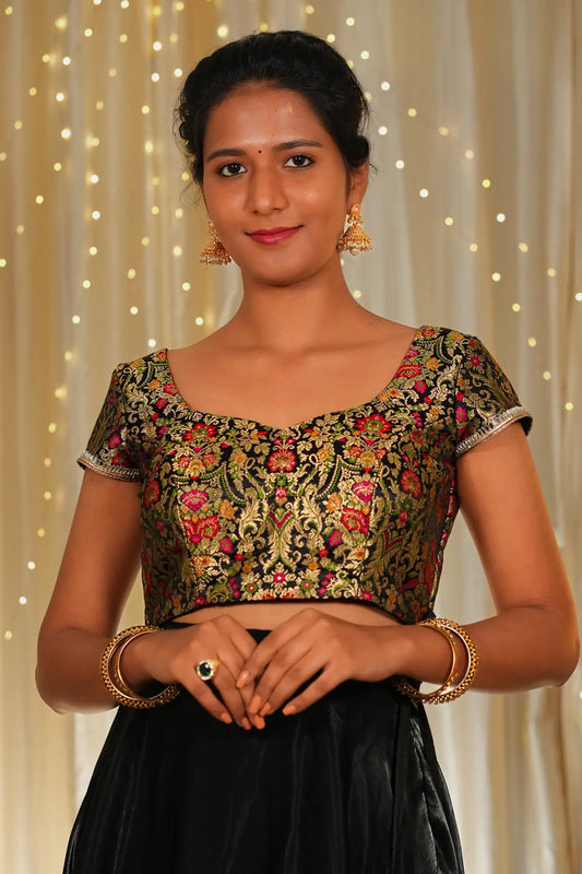 Love Crime Banarasi Cap Sleeve Blouse